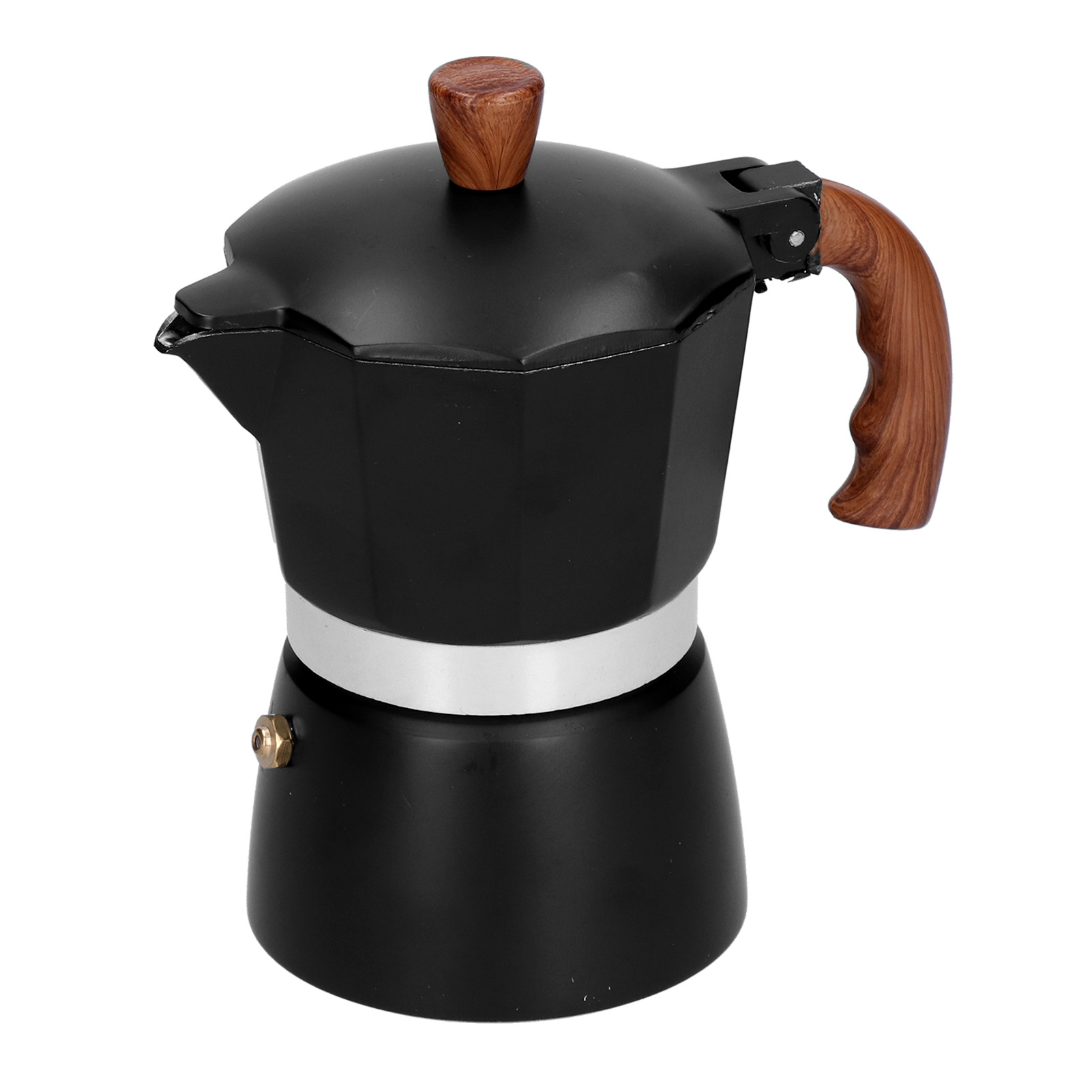 Espressokanne Aus Aluminiumlegierung, 300 Ml, 6 Tassen, Wärmeisolierter Griff, Tragbar Für Zuhause Und Büro.