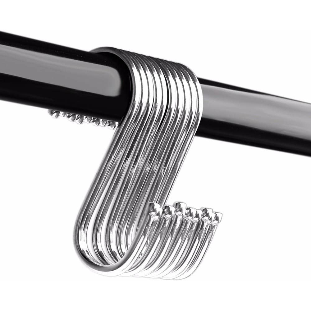 Set Mit 10 Mehrzweck-s-haken Aus Metall Für Bad, Küche, Handtuch- Und Kleiderständer, Größe L, Robust Und Platzsparend.