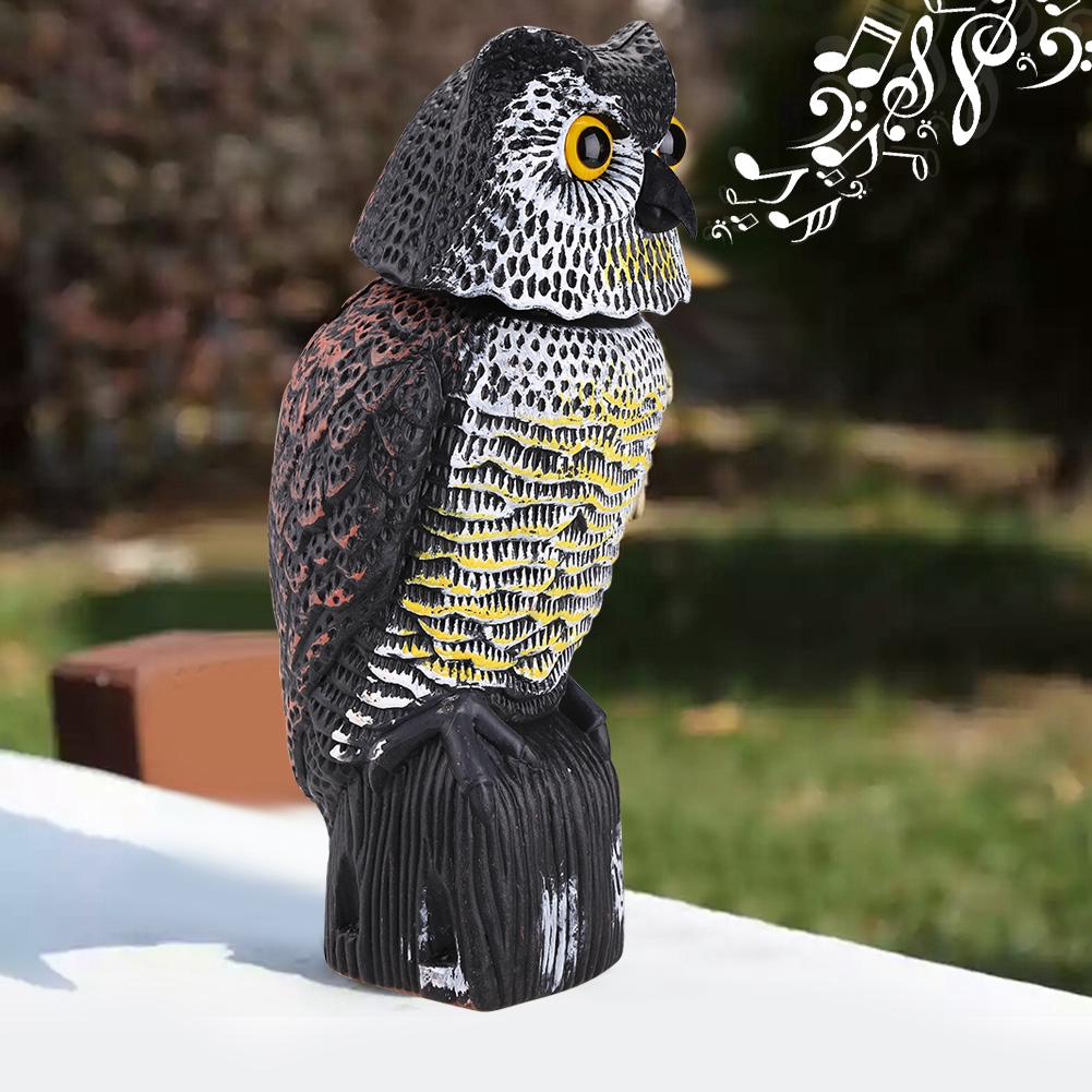 Vogelscheuche In Eulenform Mit Drehbarem Kopf Und Geräuschfunktion, Schädlingsbekämpfung Im Garten, Pflanzenschutz, Realistische Silhouette