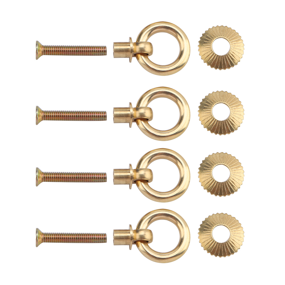 Vintage Mini-ziehgriffe, 4 Stück, Schlichte Messingringe Für Kosmetikkoffer, Schmuckkästchen, Goldenes Griffaccessoire.