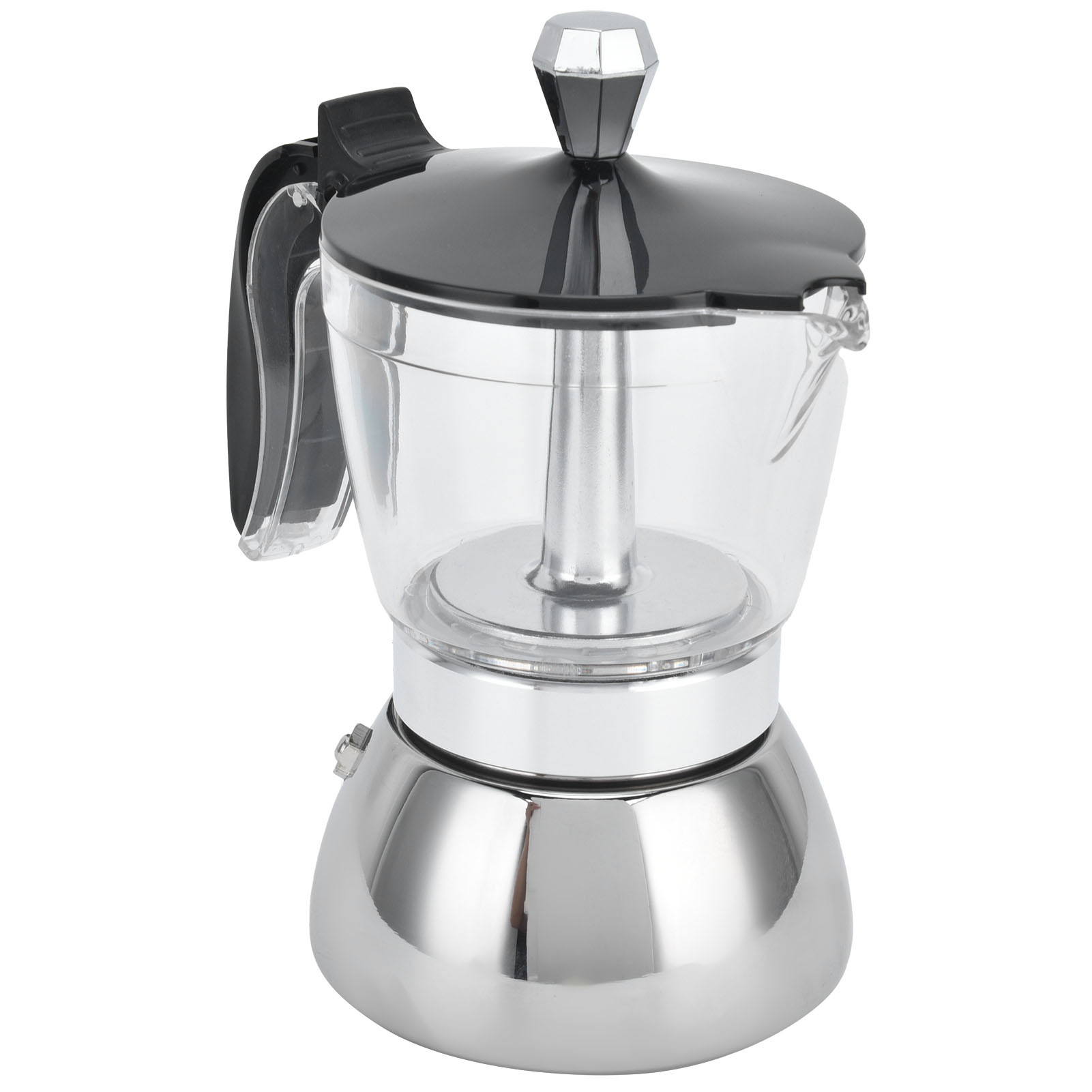 Italienische Moka-kaffeekanne, 4 Tassen, Edelstahl, Induktionsgeeignet, Inklusive Filter, Robust Und Elegant