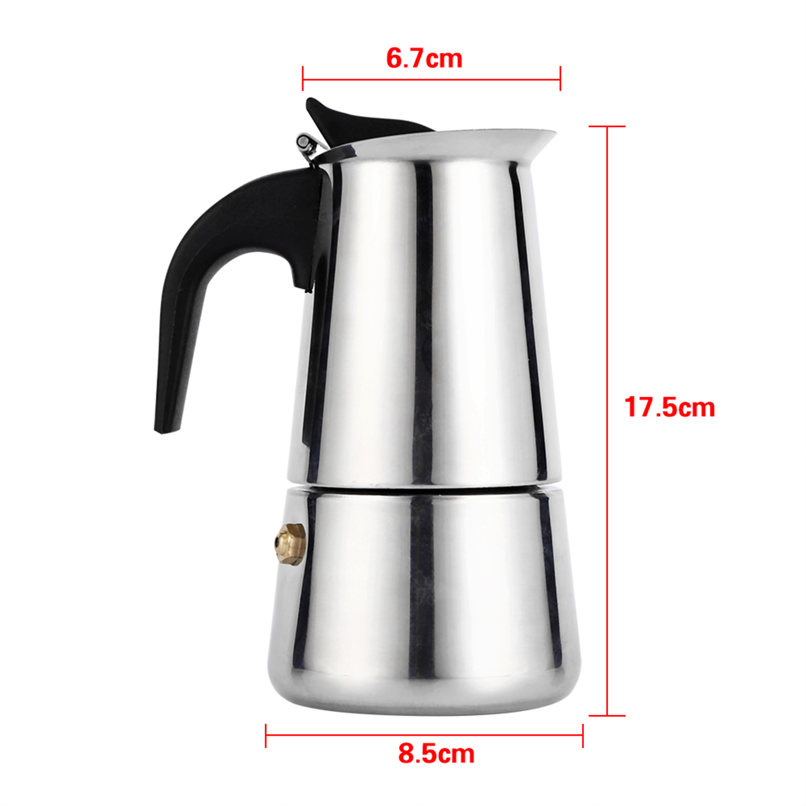 200 Ml Espressokanne Aus Edelstahl, Geeignet Für Herd Und Büro, Inklusive Filter