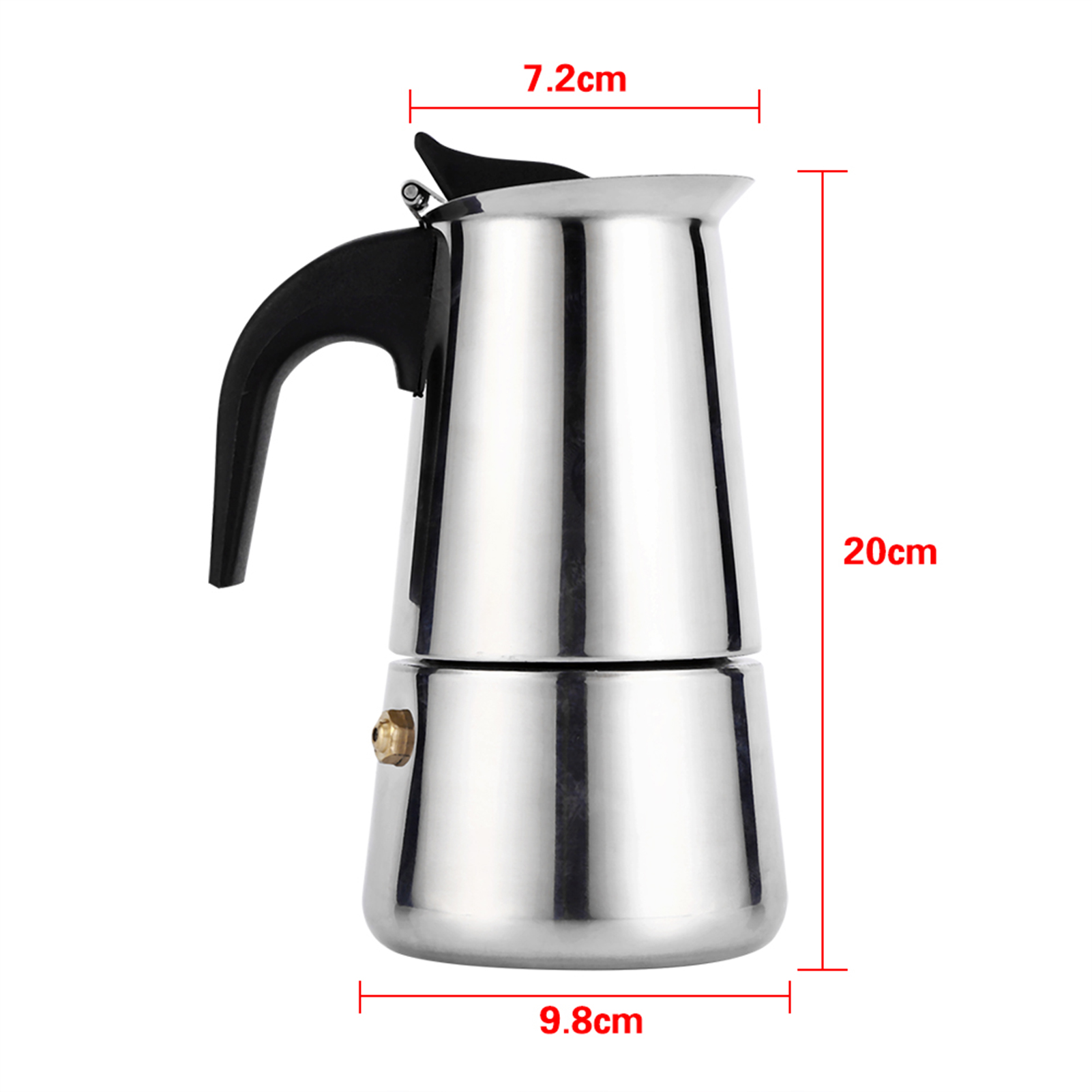 300 Ml Espressokanne Aus Edelstahl, Geeignet Für Gasherde, Haushalt Und Büro, Mit Edelstahlfilter