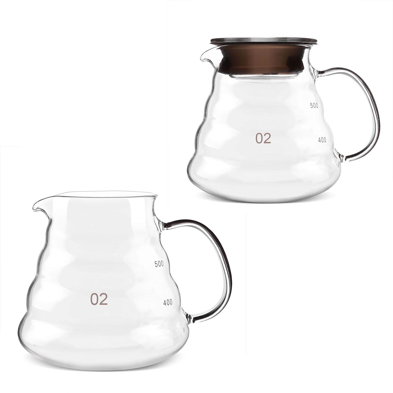 Dickwandige Glaskaraffe 500 Ml, Hitzebeständig, Aufgusskanne Für Kaffee Und Tee, Barzubehör.