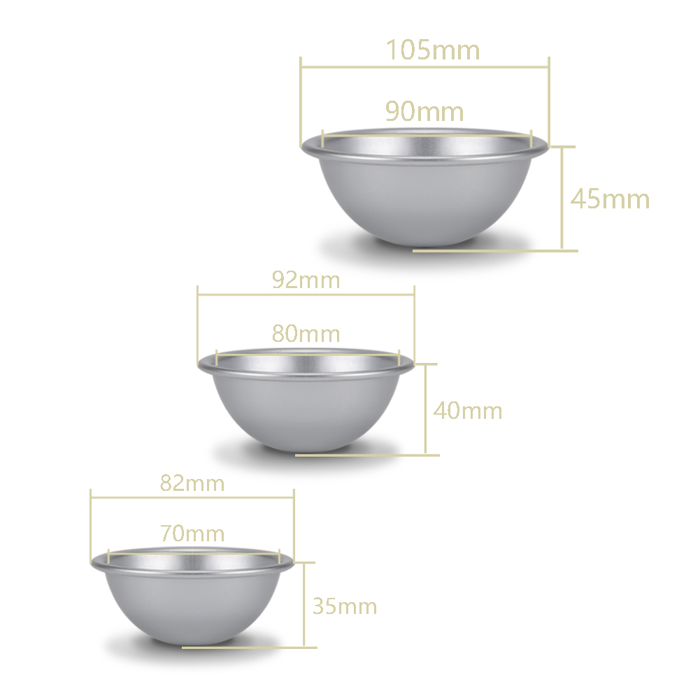 9 Cm Aluminium-halbkugelform, Bikini-chiffon-kuchenform, Dessertform Für Gebäck, Pudding, Backwaren, Halbkreisförmige Form, 1 Stück.