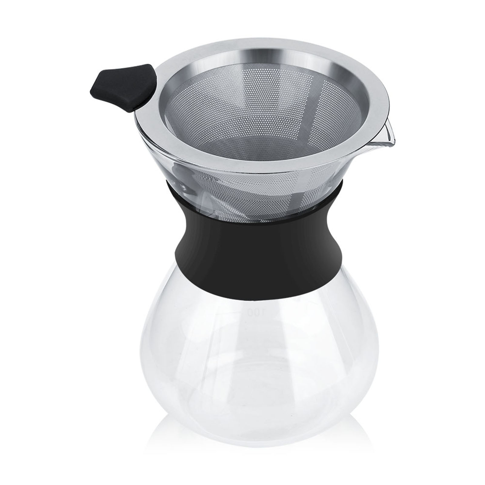 Manuelle Kaffeemaschine Mit Aufguss, Glaskanne Mit Edelstahlfilter, 1 Stück, Für Selbstgemachten Filterkaffee, Robuste Kanne, Ideal Für Die Schonende Zubereitung.