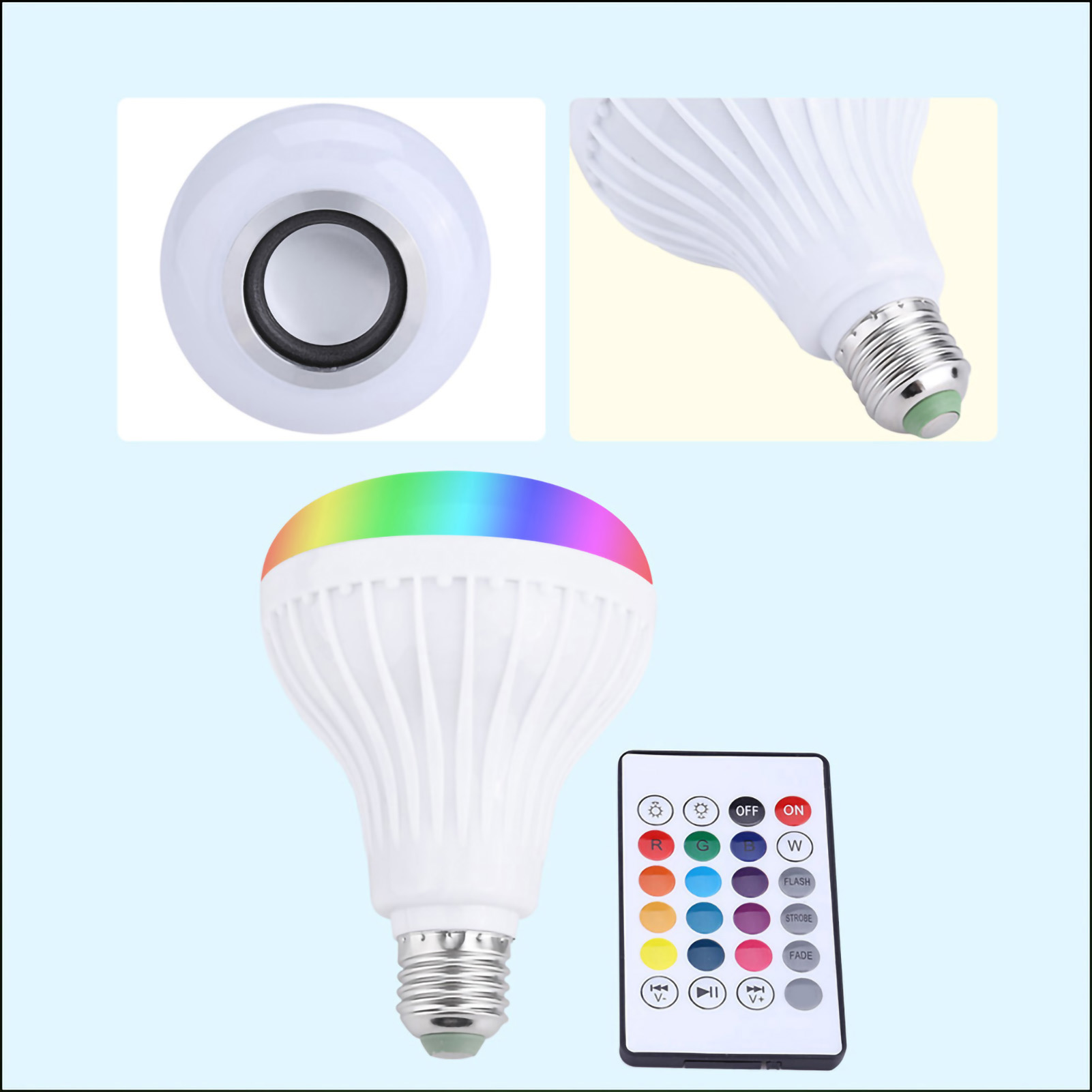 12-w-bluetooth-led-lautsprecher, Smarte Rgb-glühbirne, Intelligente Musiklampe Mit Fernbedienung Und Smartphone-steuerung