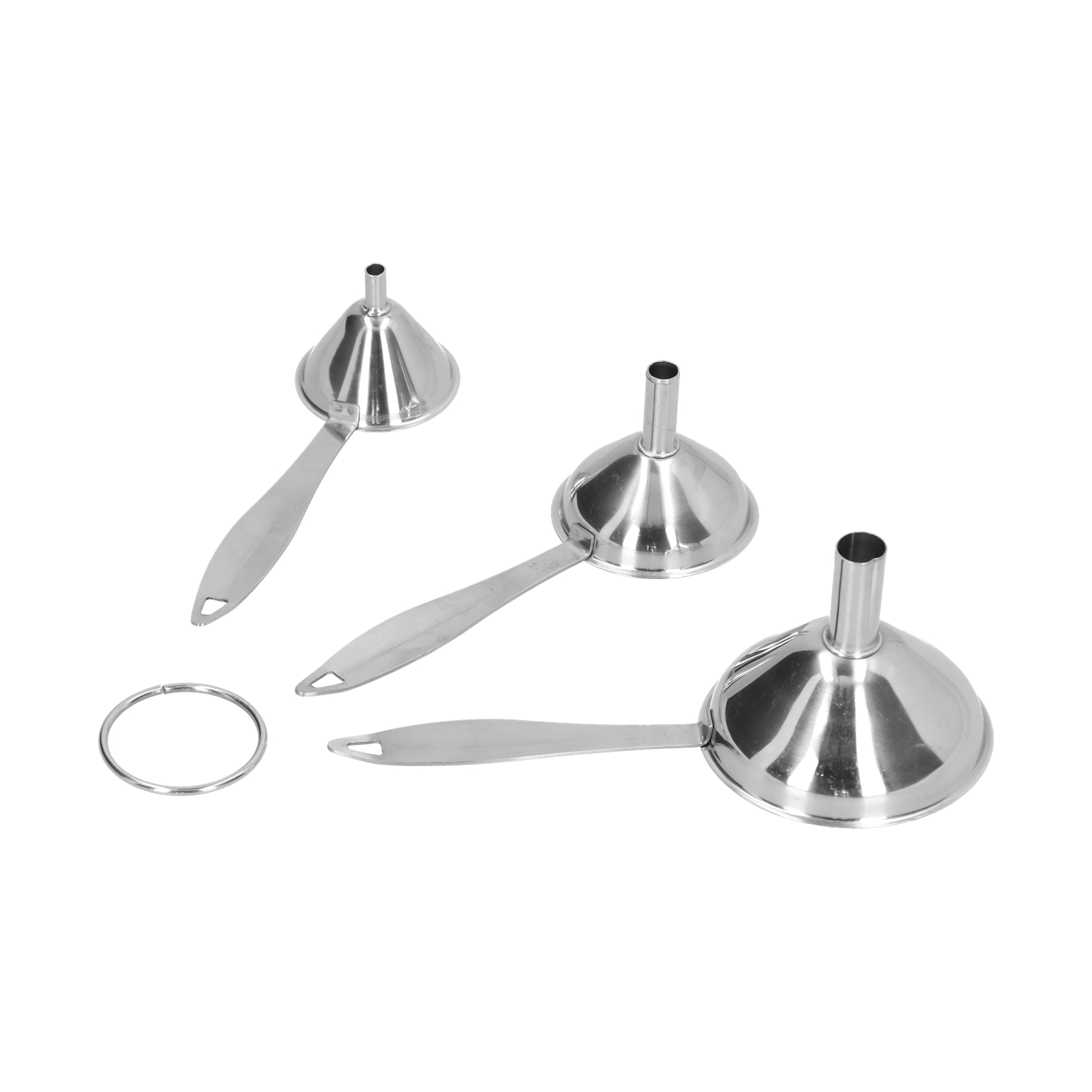 3-teiliges Edelstahl-trichterset, Mini-trichter Für Öl, Essig, Wein, Gewürze, Soßen, Auslaufsicher, Küchenutensil Für Den Haushalt.