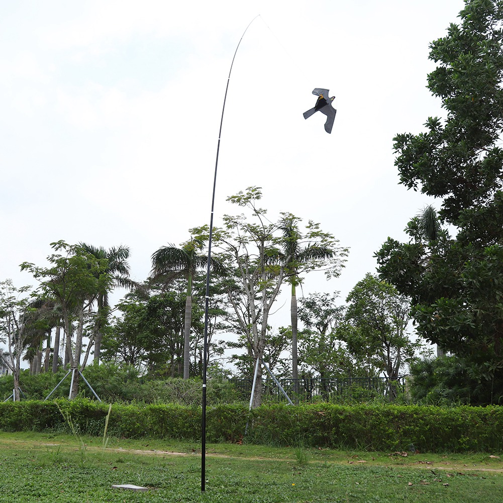 Vogelscheuche In Form Eines Milans Und Falken Mit 7 M Teleskopstange, Ausziehbarer Vogelschutz Für Gemüsegarten Und Terrasse