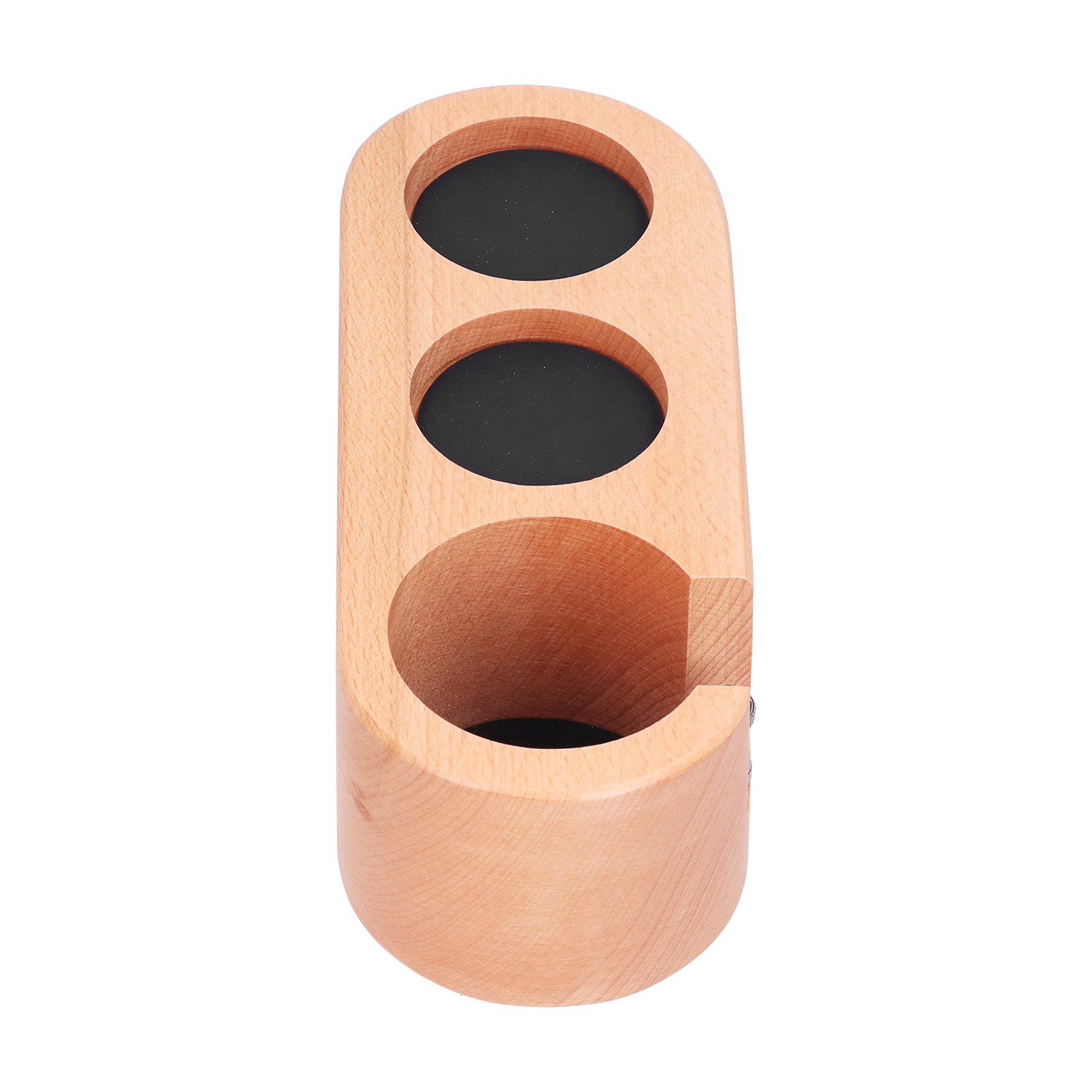 Halterung Für 3-loch-filter Aus Holz, Kaffeetampfstation Mit Antirutschmatte, Stabiler Sockel Zum Tampen.