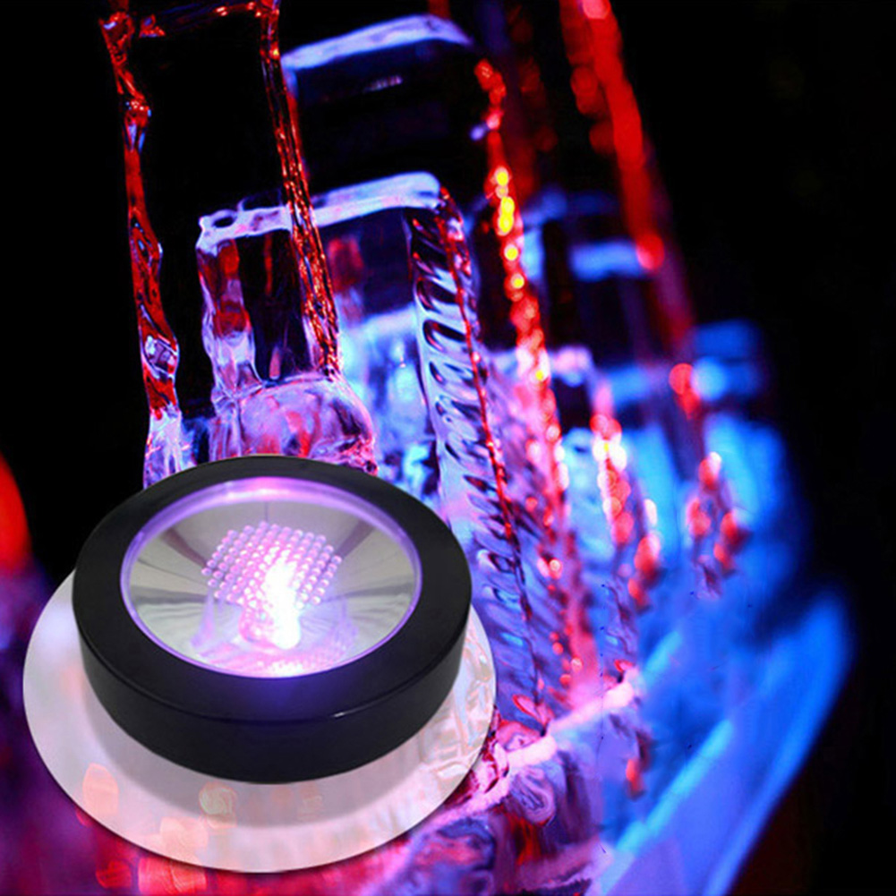 Led-beleuchteter Weinflaschenuntersetzer, Schwarzes Gehäuse, Wechselndes Weißes Licht, Batterielos, 1 Stück