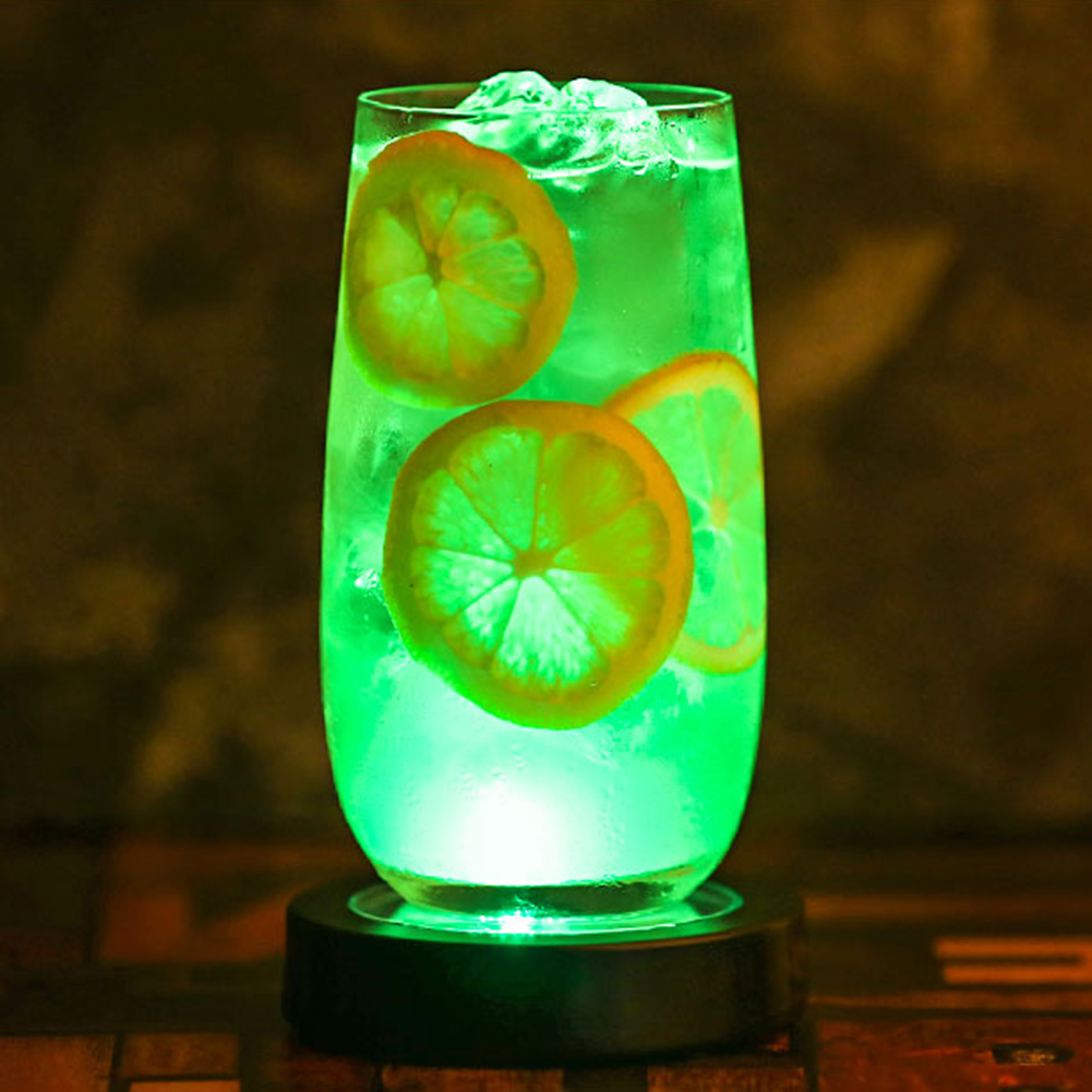 Led-beleuchteter Weinflaschenhalter, Schwarzes Gehäuse, Mehrfarbiges Licht, Batterielos, 2er-set