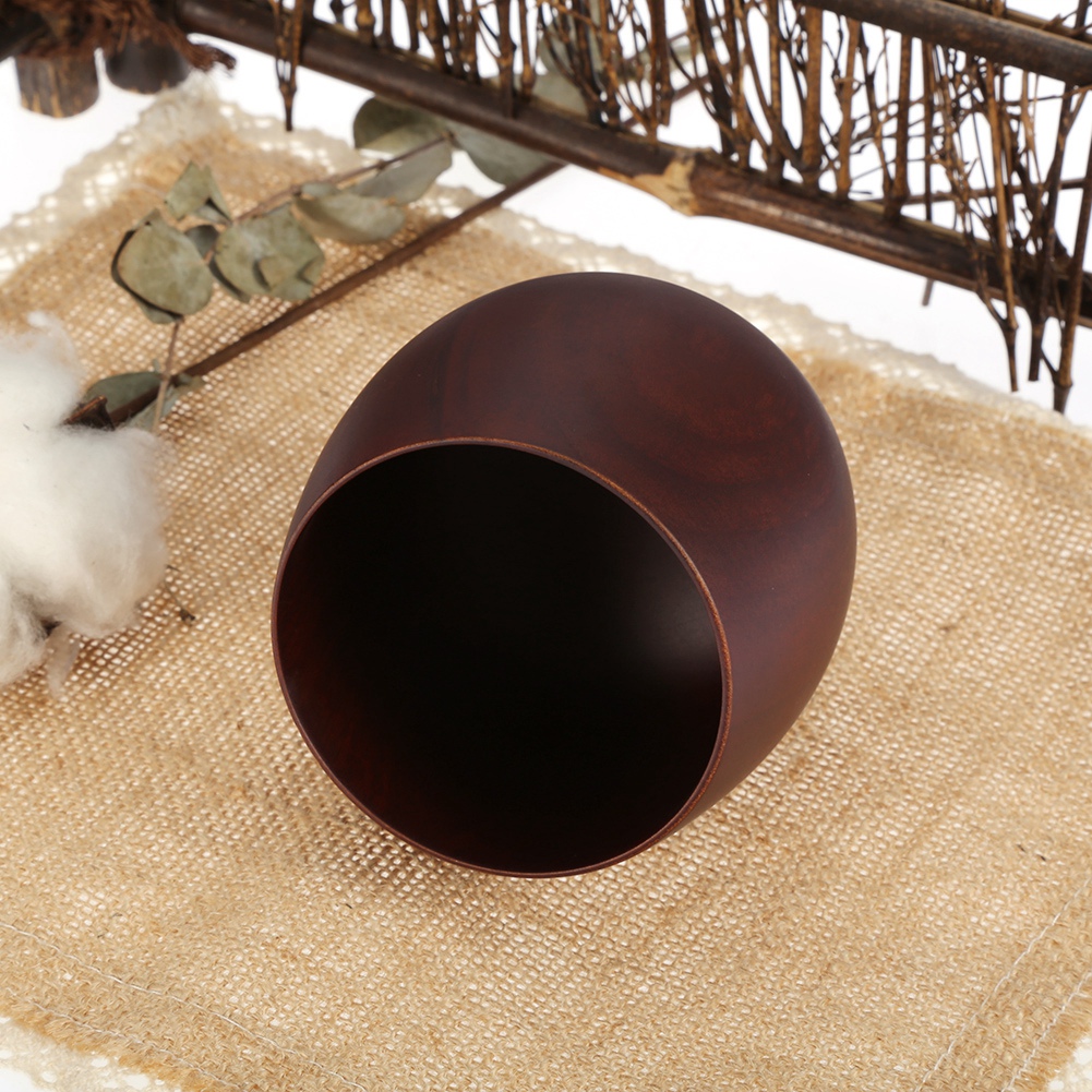 Traditionelle Kaffeetasse Aus Naturholz, Große, Bauchige Teetasse Aus Holz, Rustikaler Becher Aus Massivholz, Handgefertigter Aufgussbehälter