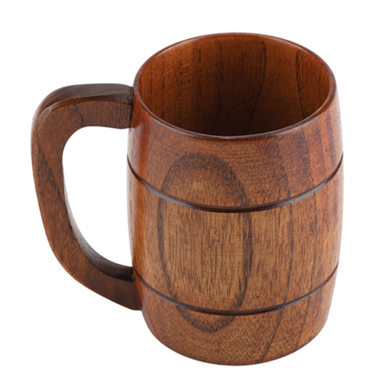 Retro-naturholzbecher, Großes Fassungsvermögen, Klassische Teetasse Aus Holz Mit Henkel Zum Trinken