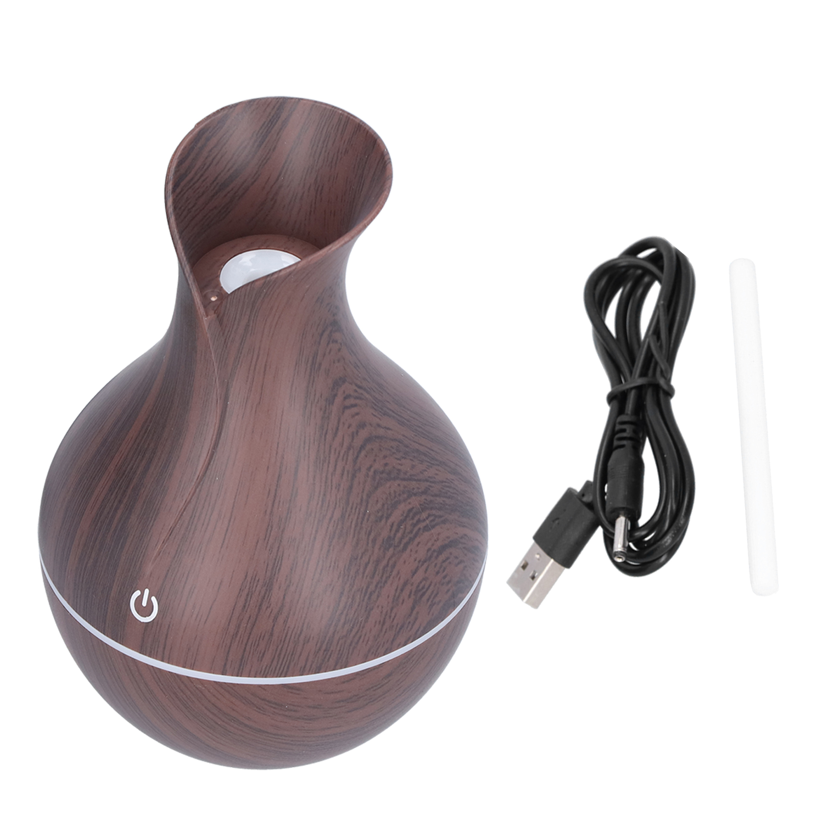 Ultraschall-led-diffusor Für Ätherische Öle, Geräuschloser Luftbefeuchter, Dunkle Holzmaserung, Wohltuende Aromatherapie