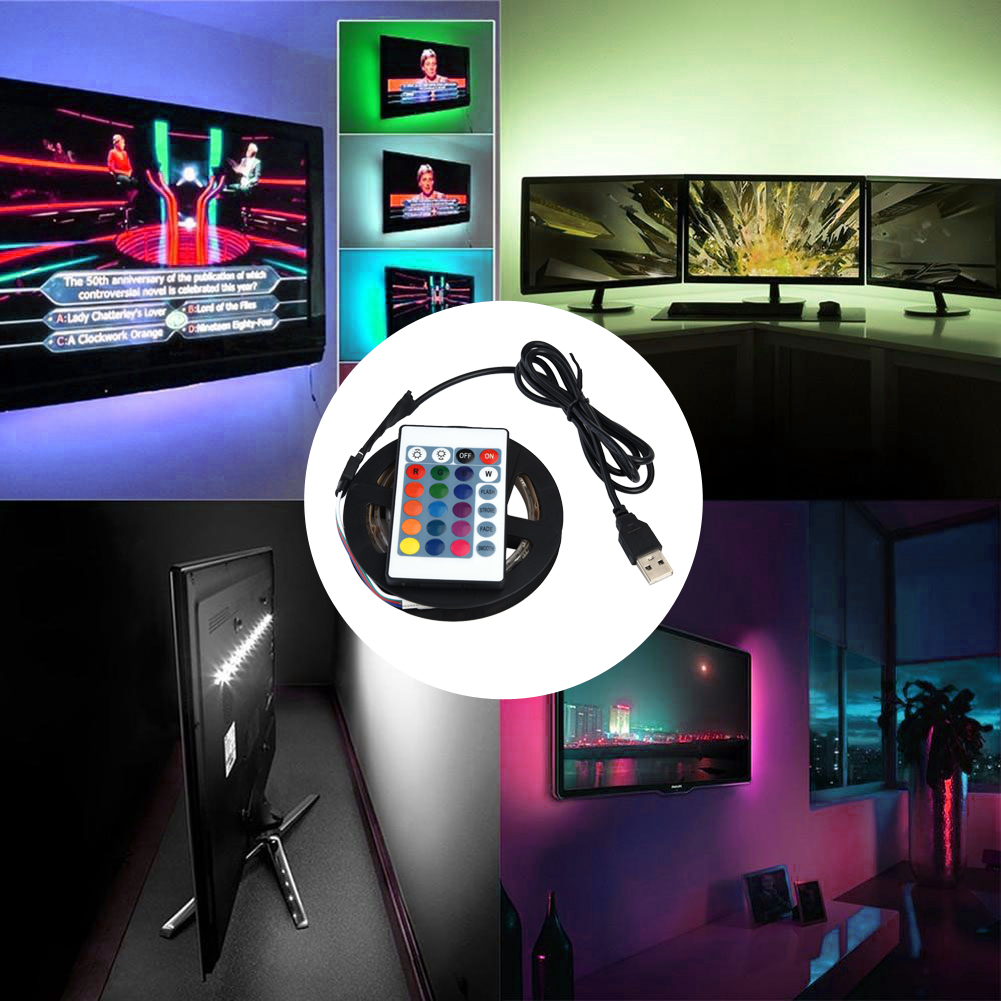 2 M Langer, Flexibler Led-streifen Mit 60 Leds (5050 Rgb, Usb, 5 V), Wasserdicht, Für Fernseher, Inneneinrichtung Und Hintergrundbeleuchtung