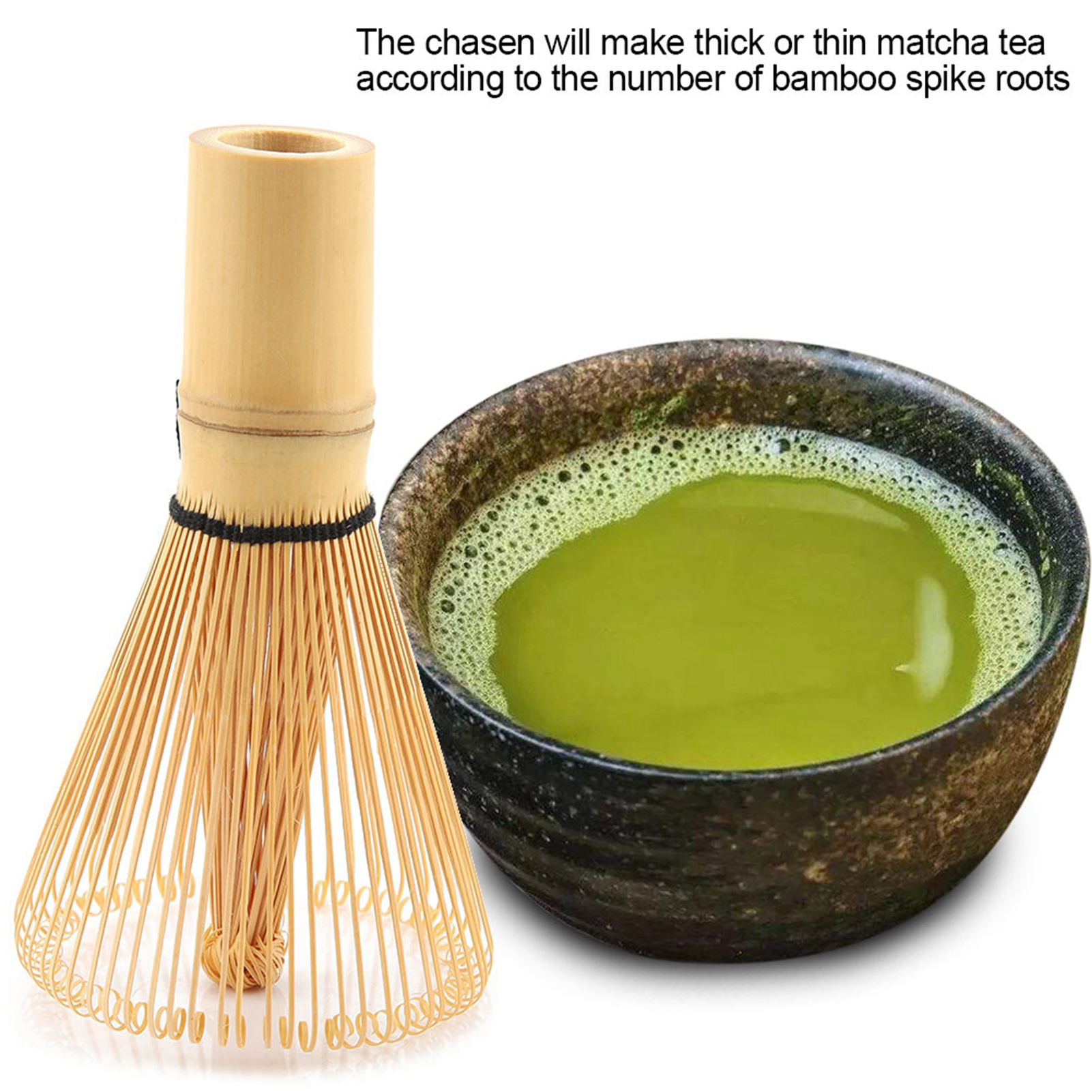 Matcha-besen Aus Natürlichem Bambus, Zubereitungswerkzeug Für Grünen Tee, 64-zahn-zahnbürste Für Zeremonien