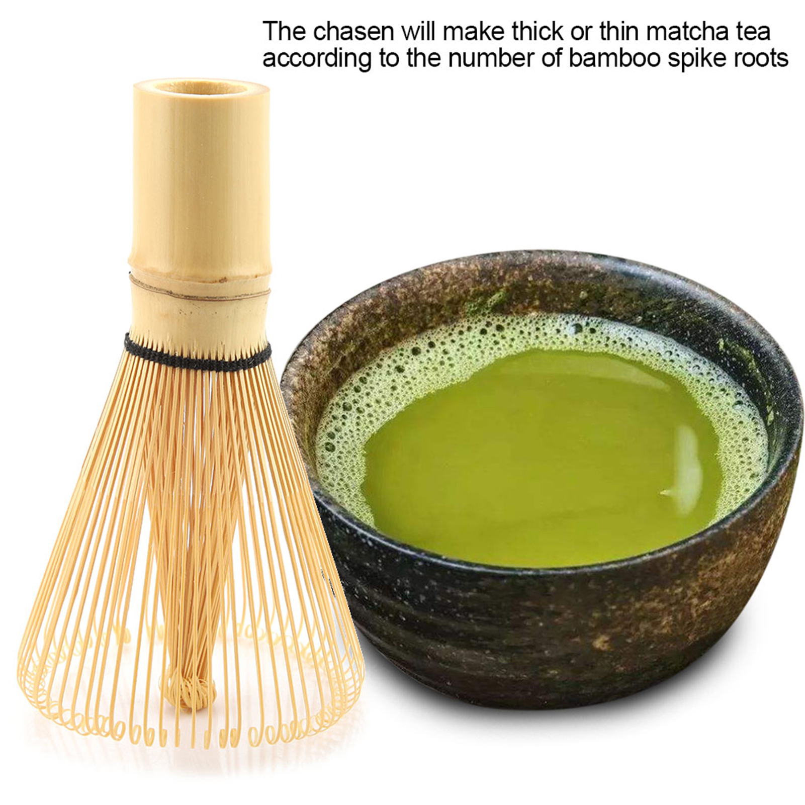 Chasen Natürlicher Bambus-teebesen Für Matcha, Pulverzubereitungswerkzeug Mit 72 Zähnen, Küchenaccessoire.