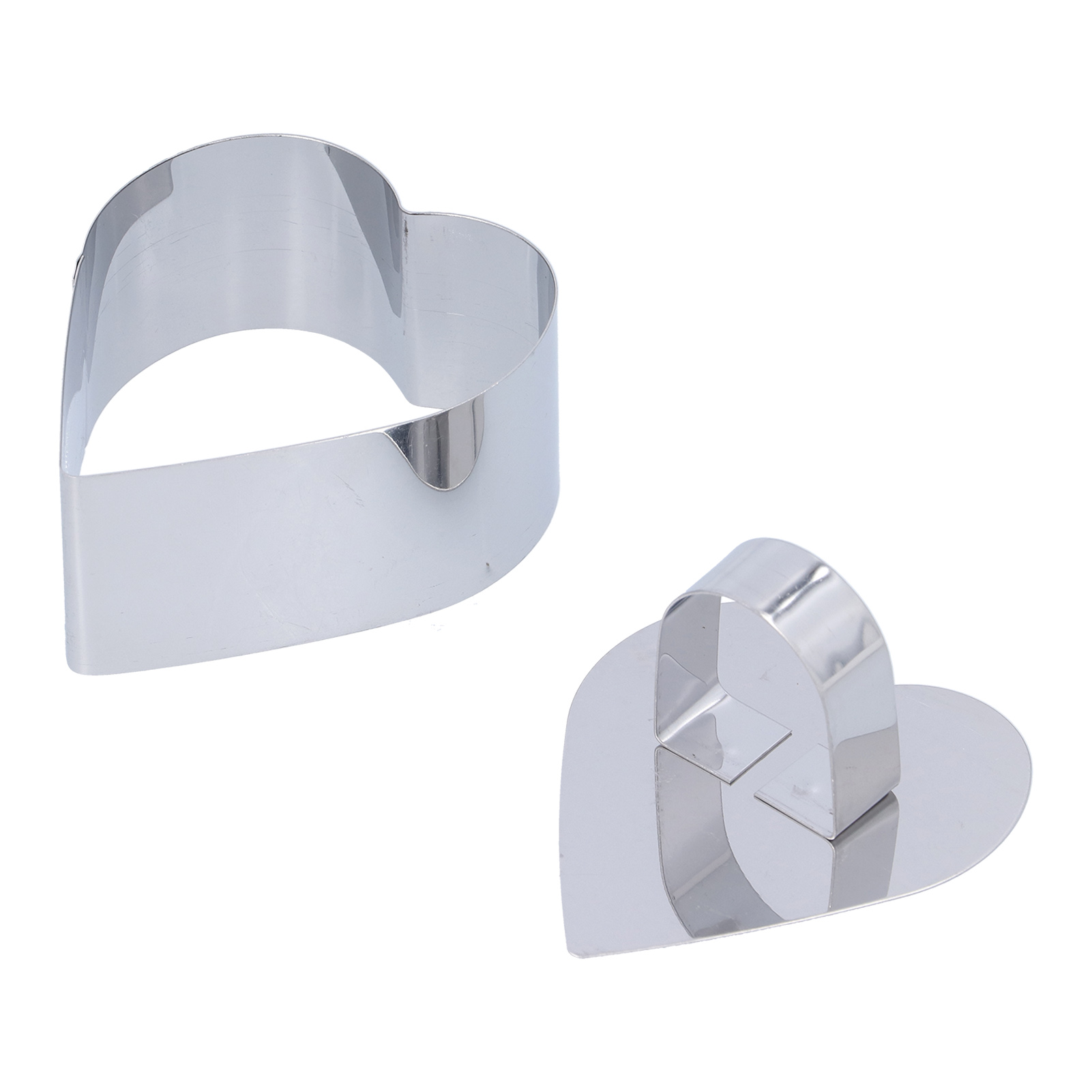 Tortenmousse-ringform Aus Edelstahl, Ausstecher Für Salate Und Desserts, Backwerkzeug, Herzform 4 X 8 X 7,5 Cm