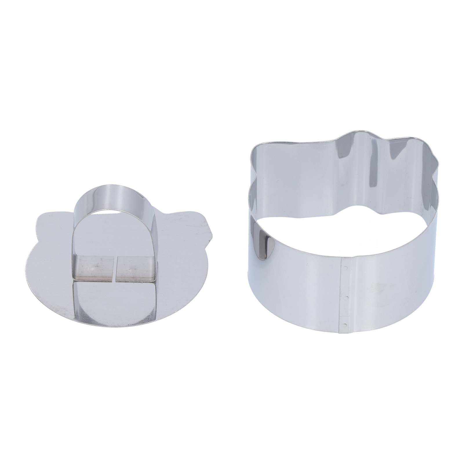 Entremets-form Aus Edelstahl, 4x7cm Gebäckring, Ausstecher Für Salate, Desserts Und Gebäck, Unregelmäßiges Backwerkzeug, 4er-set.