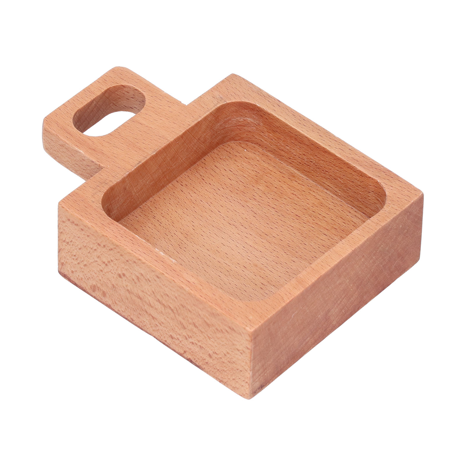 Snackschale Aus Buchenholz Mit Griff, Multifunktionales Gefäß Für Saucen Und Gewürze, Ideal Zum Kochen Zu Hause Und Im Freien, Rechteckiger Griff, Praktischer Behälter