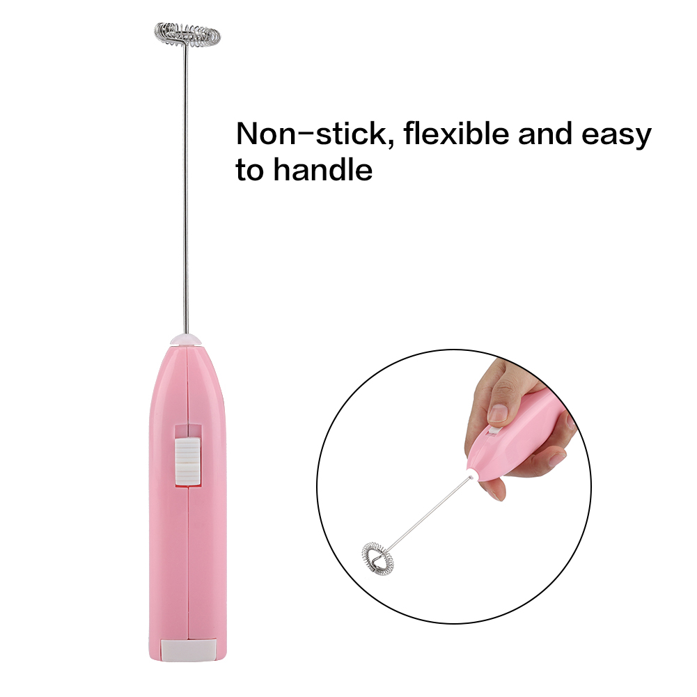 Elektrischer Haushaltsmixer, Schneebesen, Milchmixer, Getränkeaufschäumer (pink)