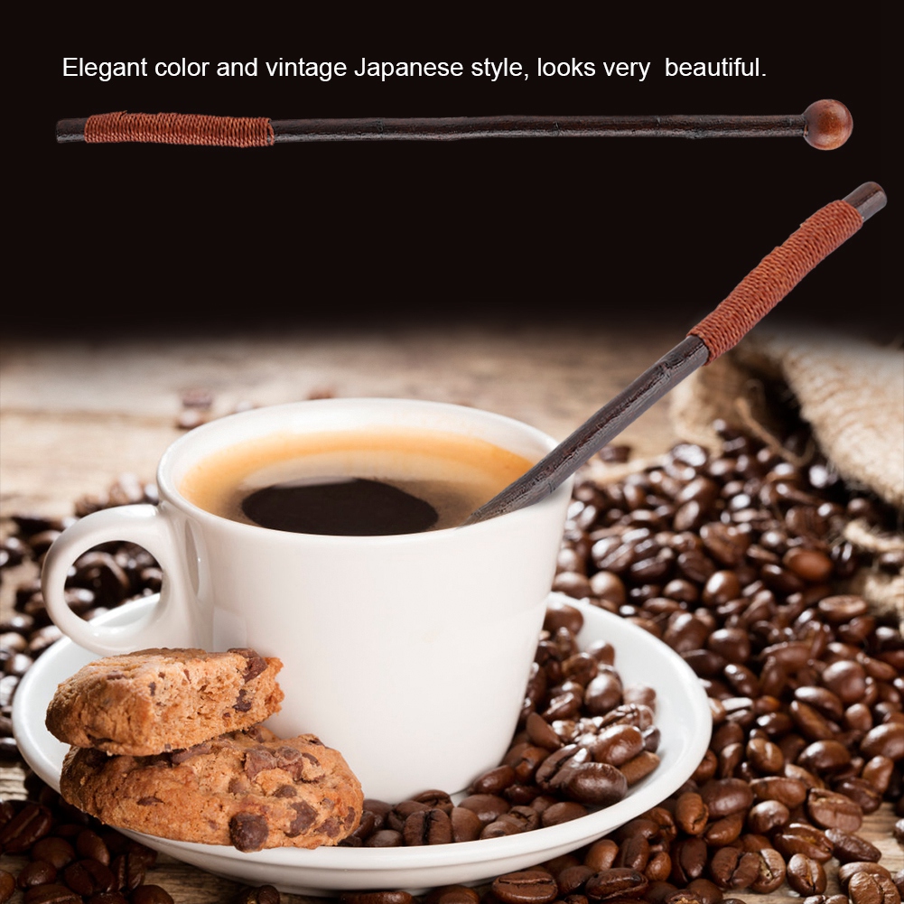 Japanischer Holzlöffel Im Vintage-stil, Wiederverwendbarer Rührstab Für Milch, Kaffee, Honig, 2er-set, Umweltfreundlicher Mixstab