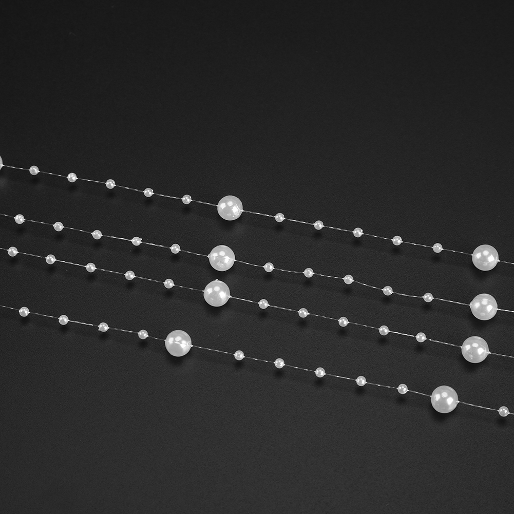 60 M Künstliches Perlenband, 8+3 Mm Perlen, Hochzeitsdekoration, Weißer Diy-vorhang, Ziergirlande
