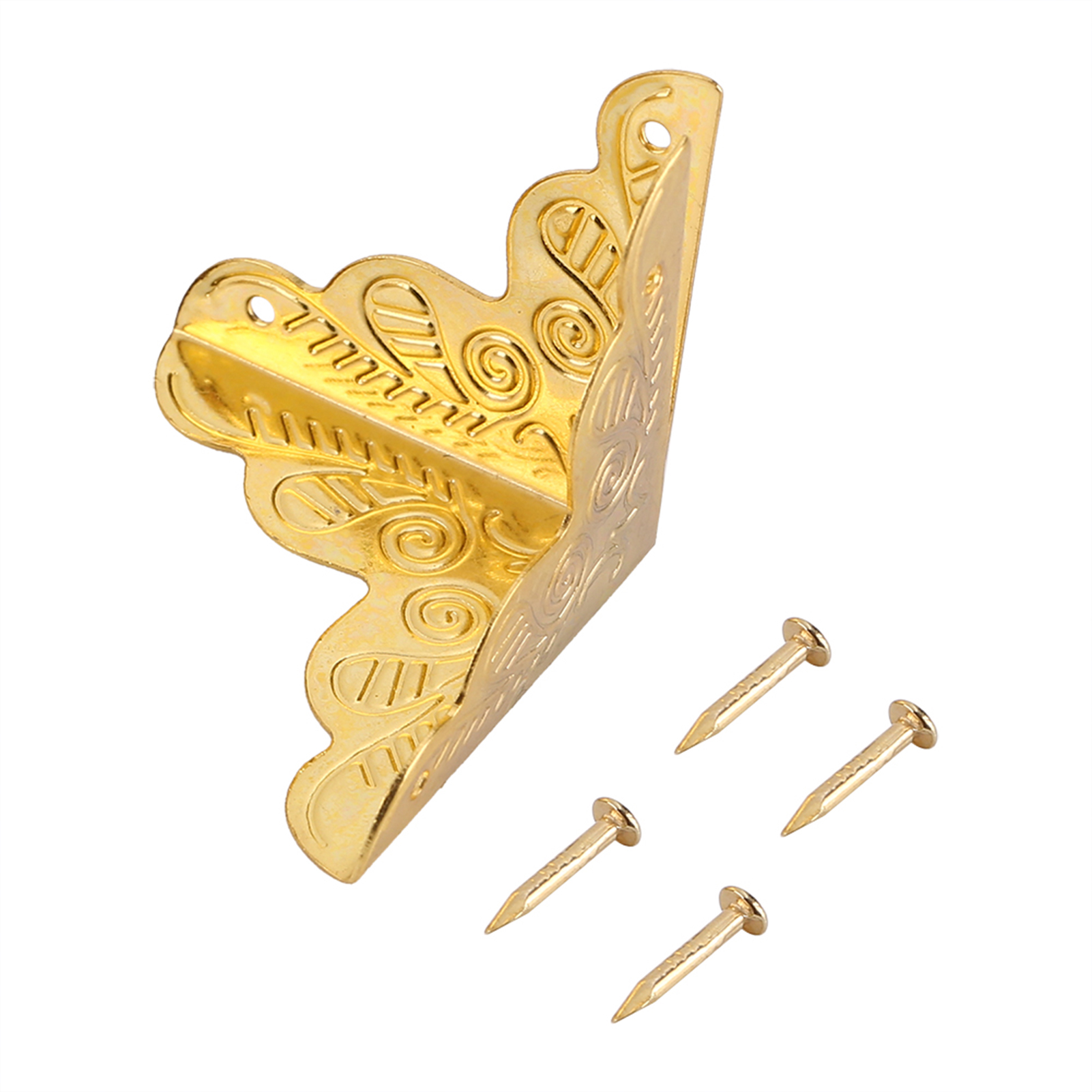 12-teilige Geschenkbox Aus Holz Mit Goldenen Metallecken, Dekorative Kantenschützer Aus Eisen Für Schmuckkästchen, Verstärkte Goldecken