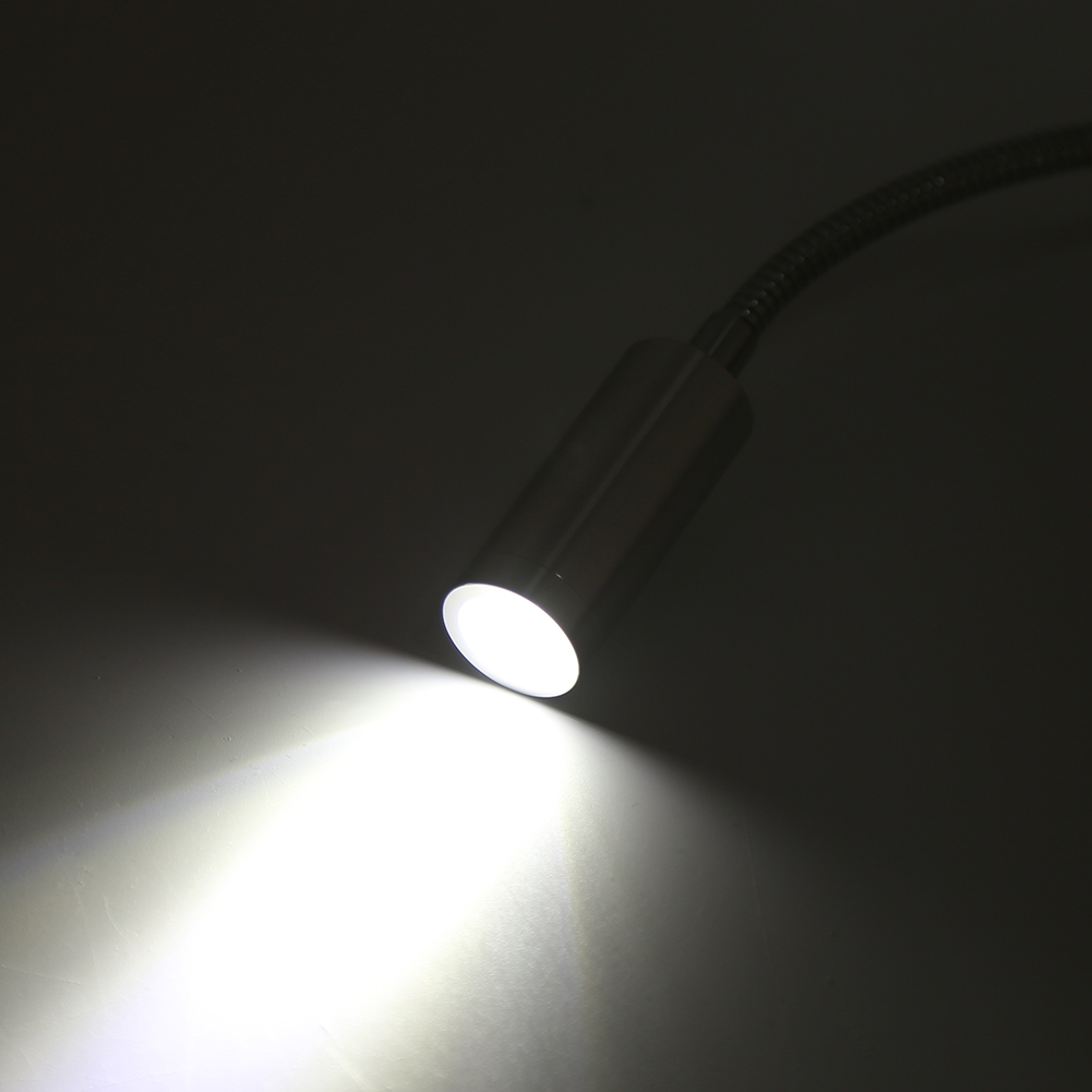 3-w-led-leselampe In Kaltweiß, Flexibler Schwanenhals, Ein-/ausschalter, 85–265 V, Ideal Für Bett Und Schreibtisch, Arbeitszimmerbeleuchtung