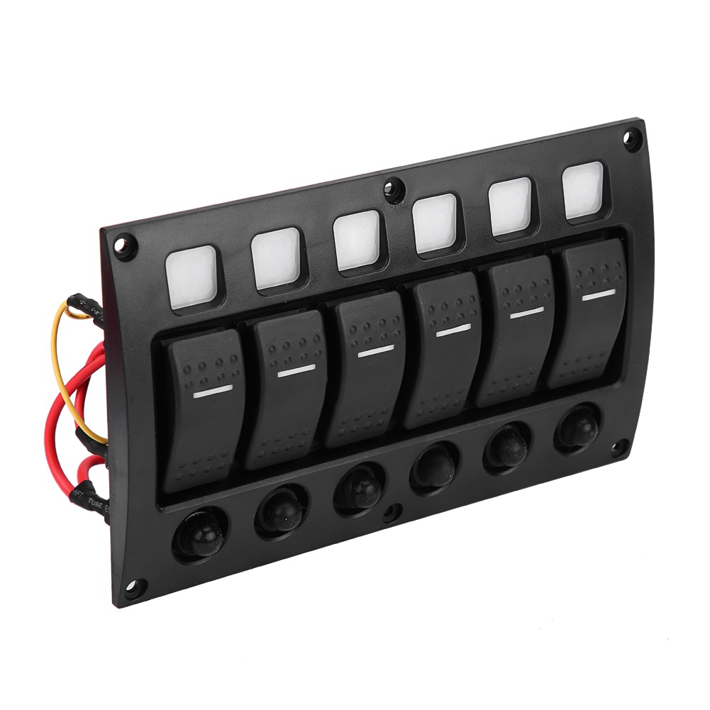 6-poliger 12/24v Led-wippschalter Mit Kontrollleuchte Für Auto, Boot, Wohnmobil, Yacht, Schalttafel Mit Sicherungsautomat