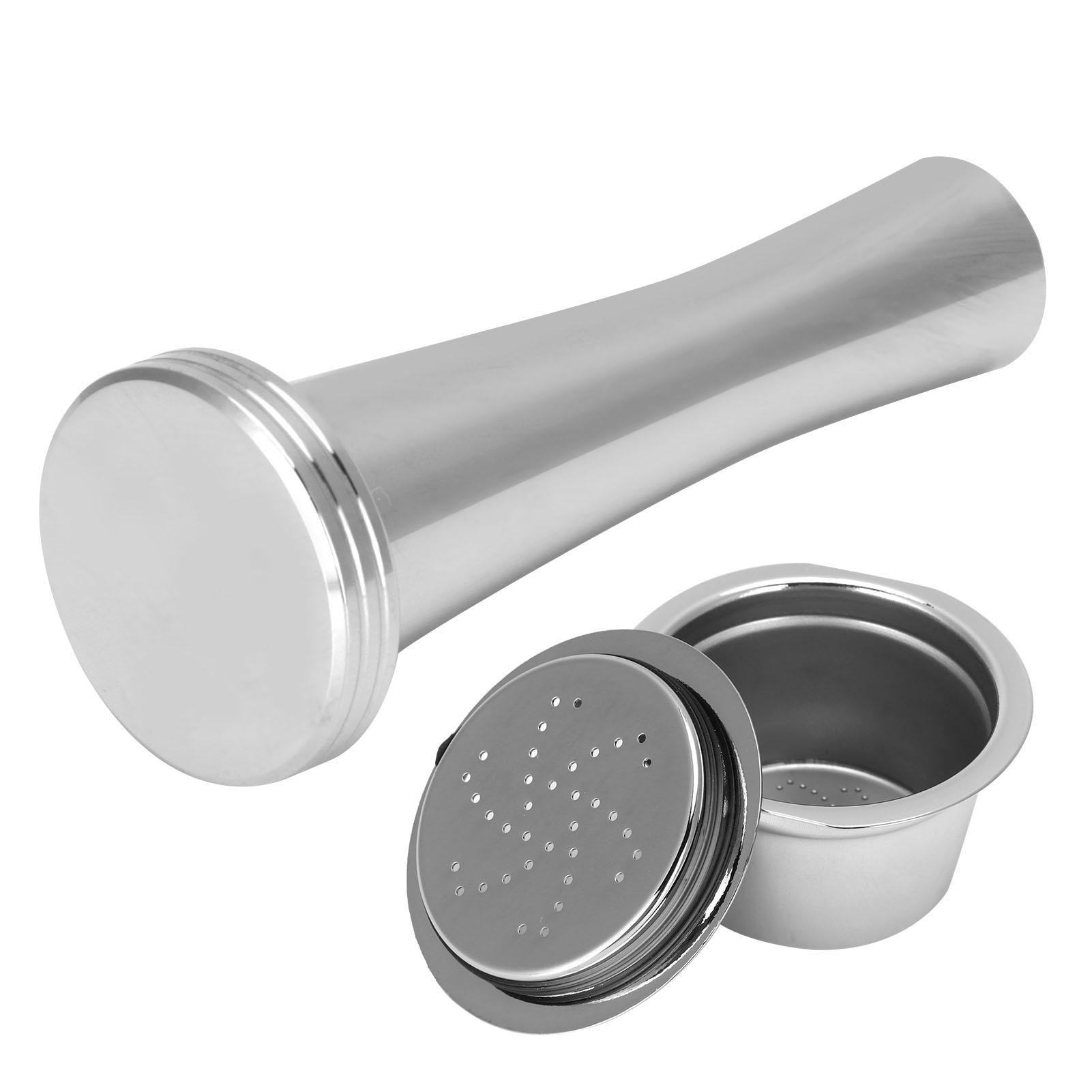 Set Mit 2 Wiederverwendbaren Kaffeefiltern Inklusive Tamper, Bürste Und Löffel Für Die Kfee Kaffeemaschine