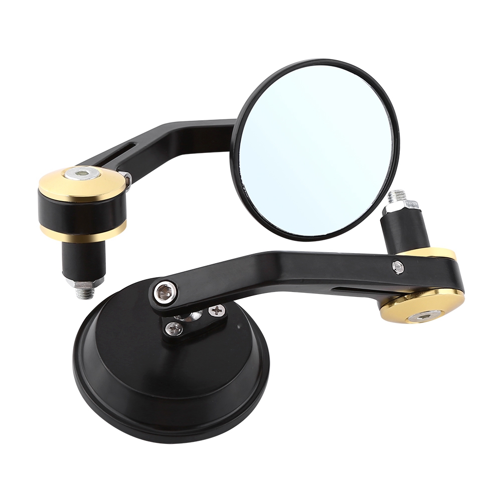 Goldene Motorrad-seitenspiegel, Paar Universelle 7/8"-rundlenkerspiegel, Rückspiegel, Motorradzubehör.