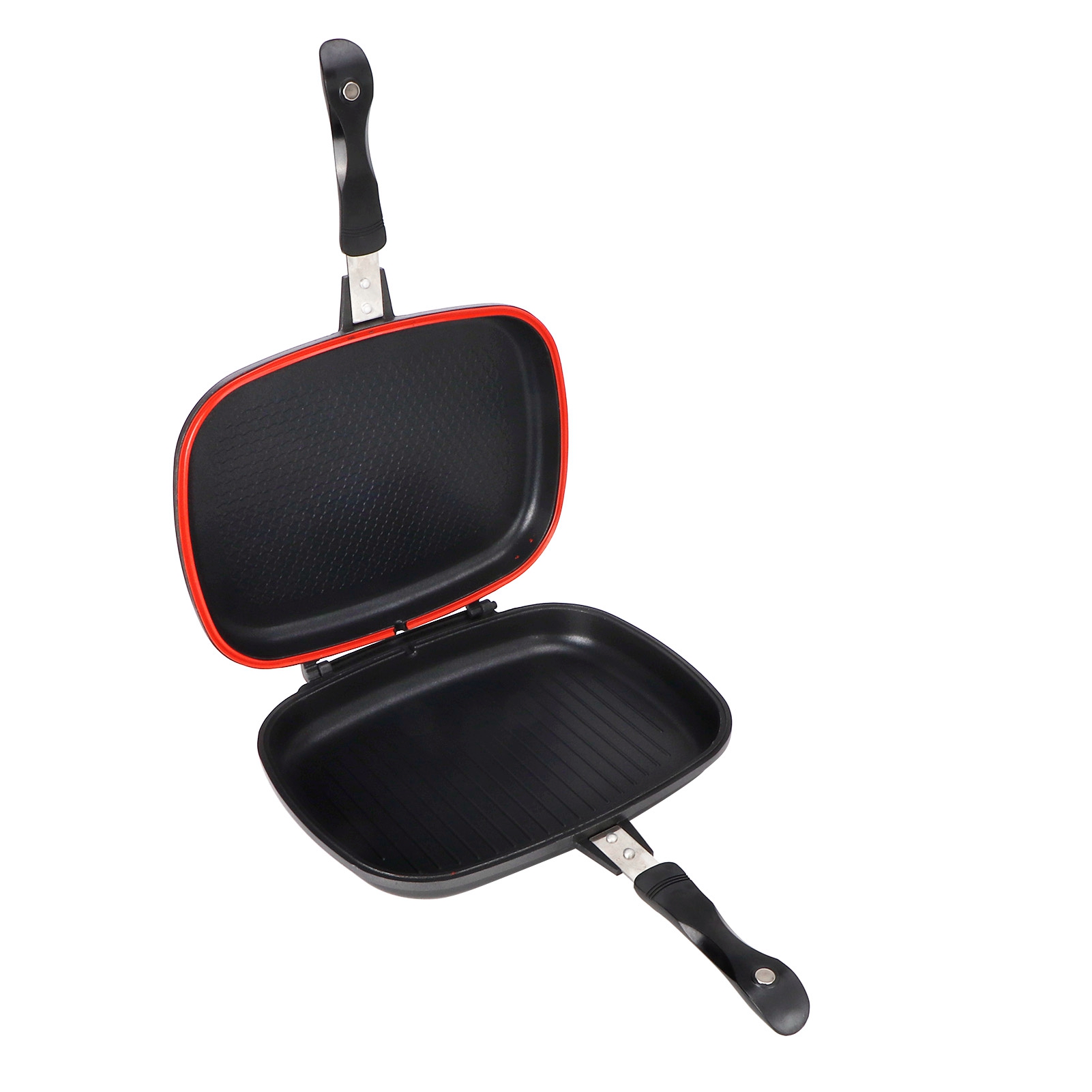 Doppelseitige 32-cm-pfanne Zum Grillen, Kochutensil Für Drinnen Und Draußen, Küchenaccessoire Für Den Gebrauch Zu Hause Und Im Freien