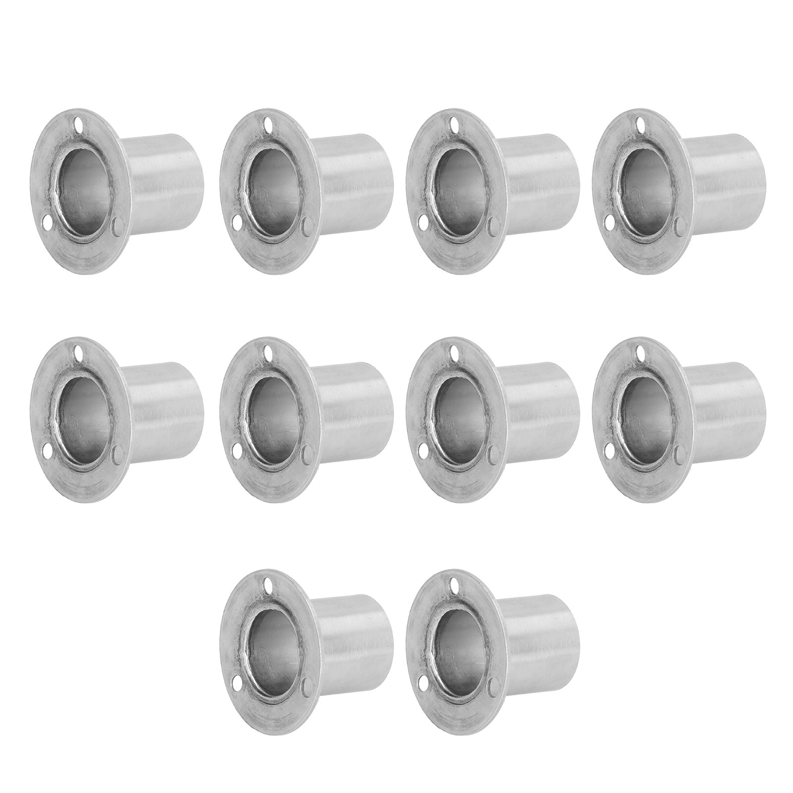Packung Mit 10 Verstärkten Edelstahl-flanschhalterungen Für Kleiderstangen Mit 25 Mm Durchmesser, Robuste Ausführung