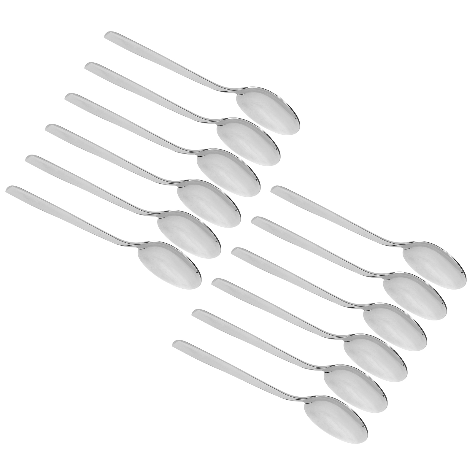 12 Dessertlöffel Mit Langem Griff Aus Edelstahl 316 Zum Servieren Von Suppen, Kaffee, Zum Umrühren Und Zum Servieren.