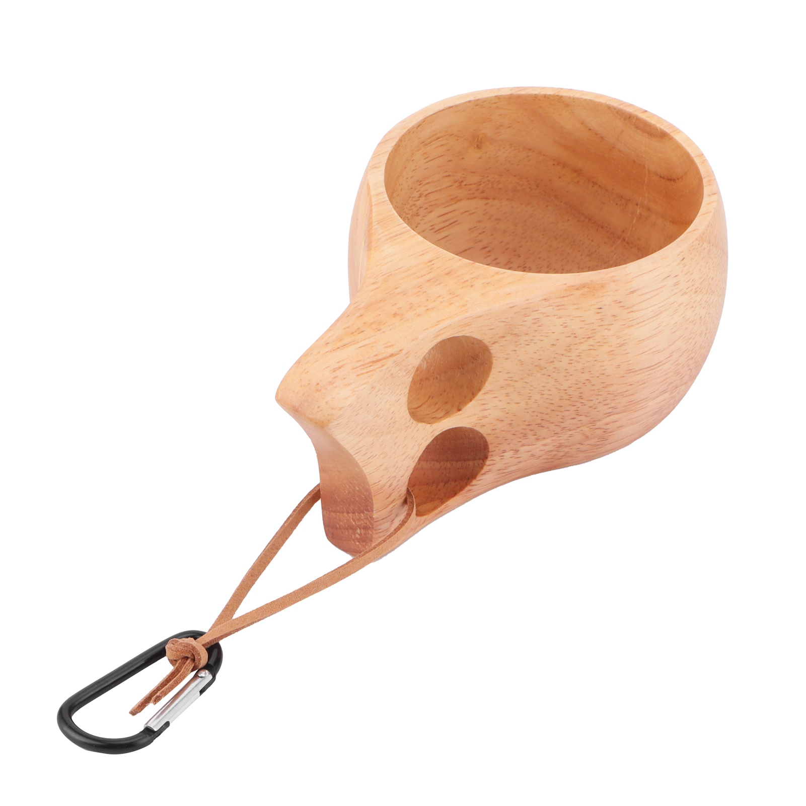Tragbarer 200-ml-milch-/kaffeebecher Aus Holz Im Nordischen Stil Mit Karabinerhaken Zum Aufhängen, Für Zuhause Und Unterwegs