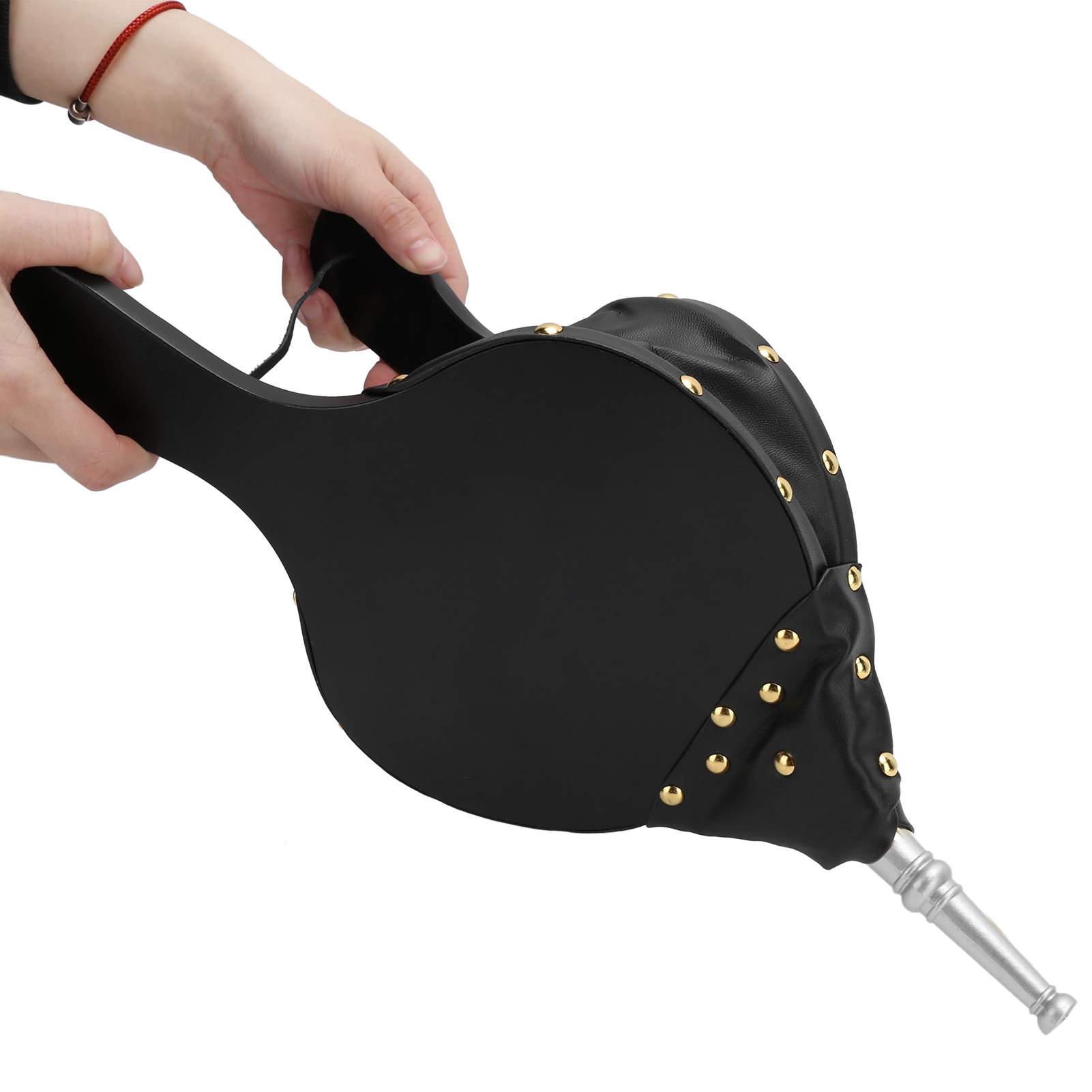 Manueller Hölzerner Kaminbalg Für Grillabende Im Freien, Camping Und Grillen Silberne Düse Feuerwerkzeug Für Kamine Und Grills