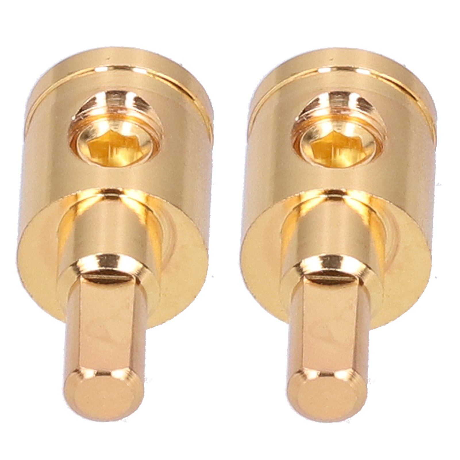 2 Vergoldete Reduzierstecker Aus Reinem Kupfer (0ga) Für Auto-verstärker, Auto-audio-modifikationsset