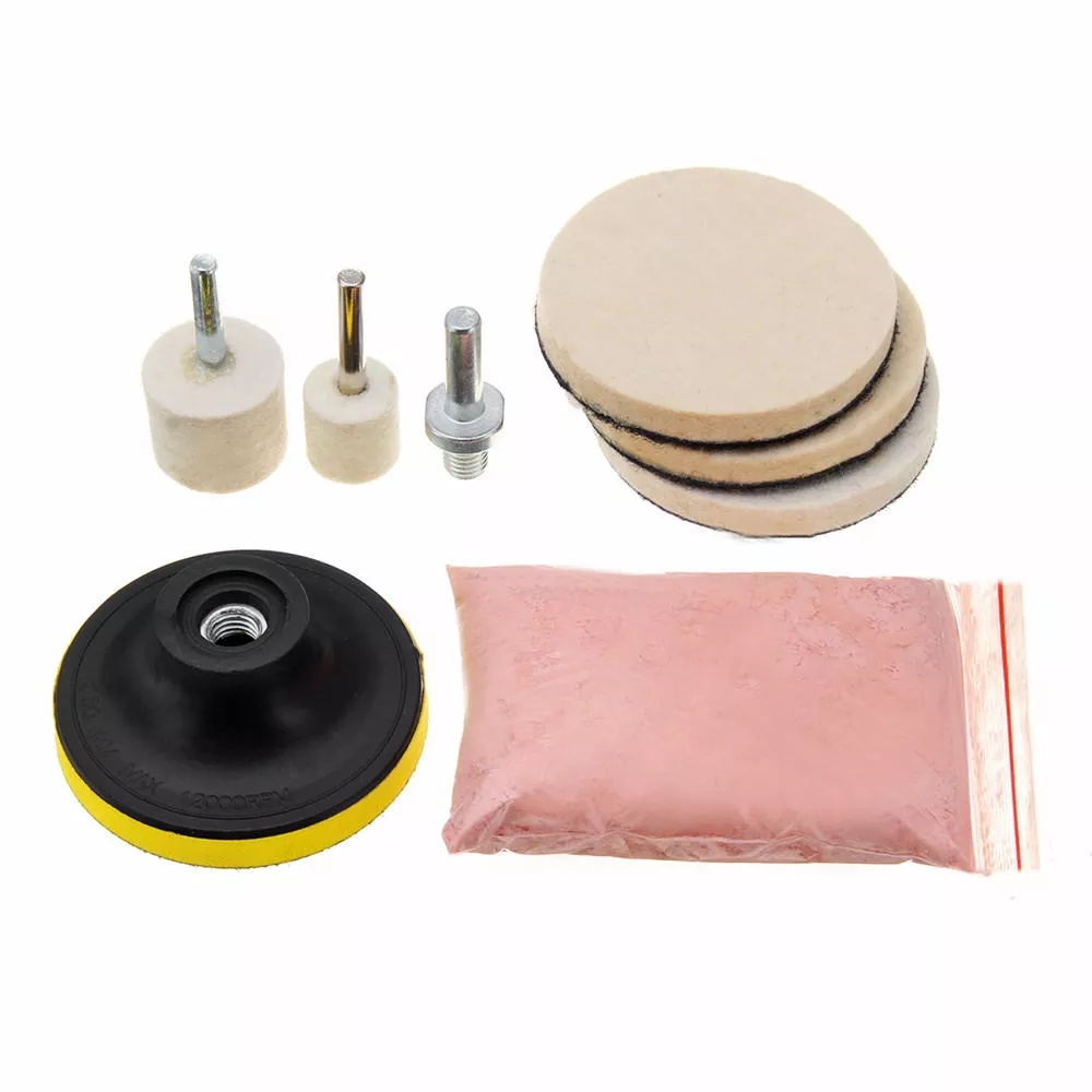 8-teiliges Autoglas-polierset Mit 120 G Ceroxidpulver, Windschutzscheiben-schleifset Und Fensteraufbereitungsset