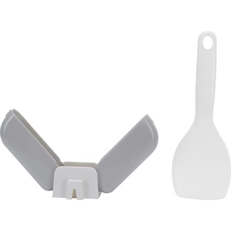 Servierlöffel Mit Staubdichter Aufbewahrungsbox, Reislöffel Aus Pp, Graues Küchenaccessoire