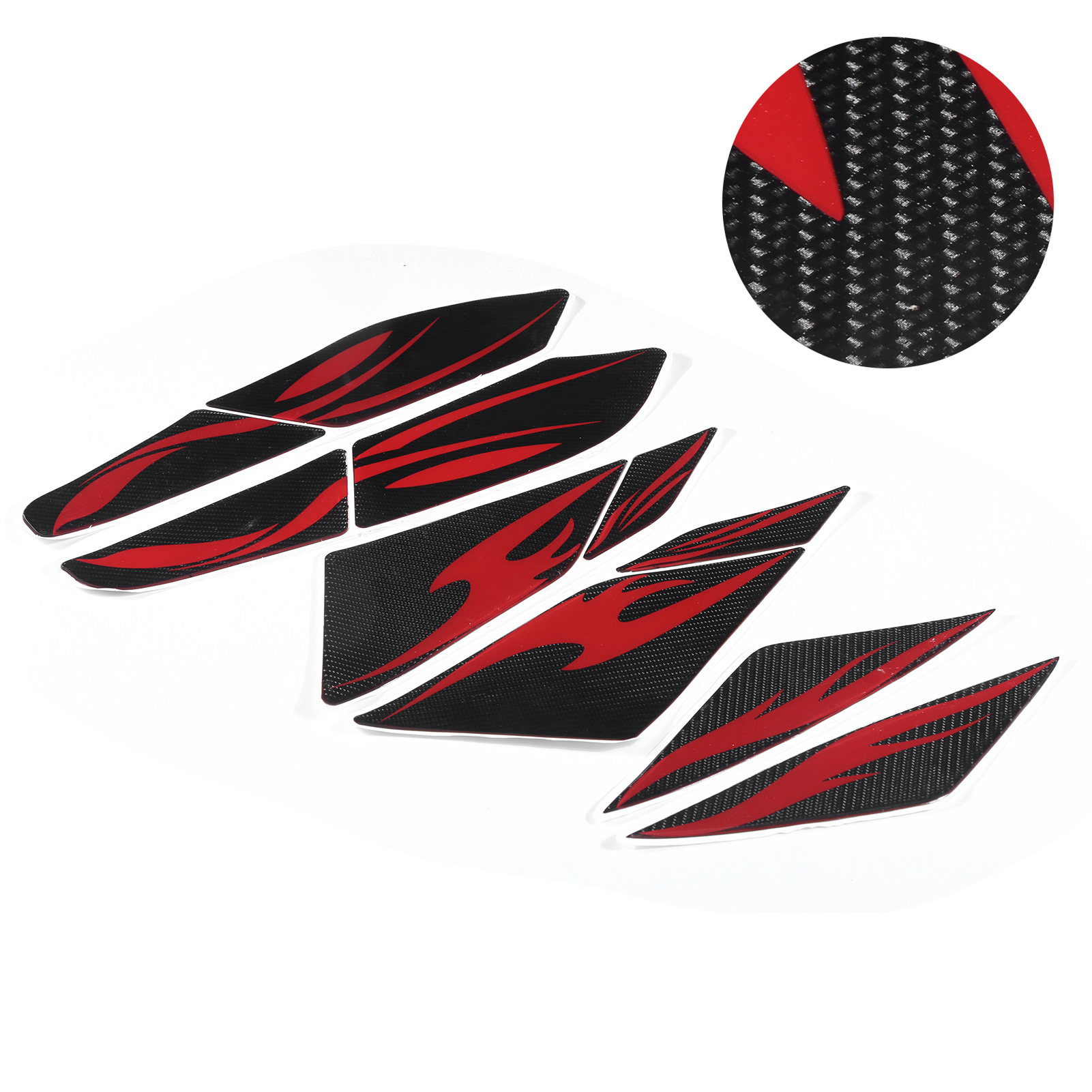 10 Motorradverkleidungsaufkleber, Seitenaufkleber Aus Kohlefaser Für Den Tank, Kompatibel Mit Honda Pcx125 150 2018 2019, Rotes Design