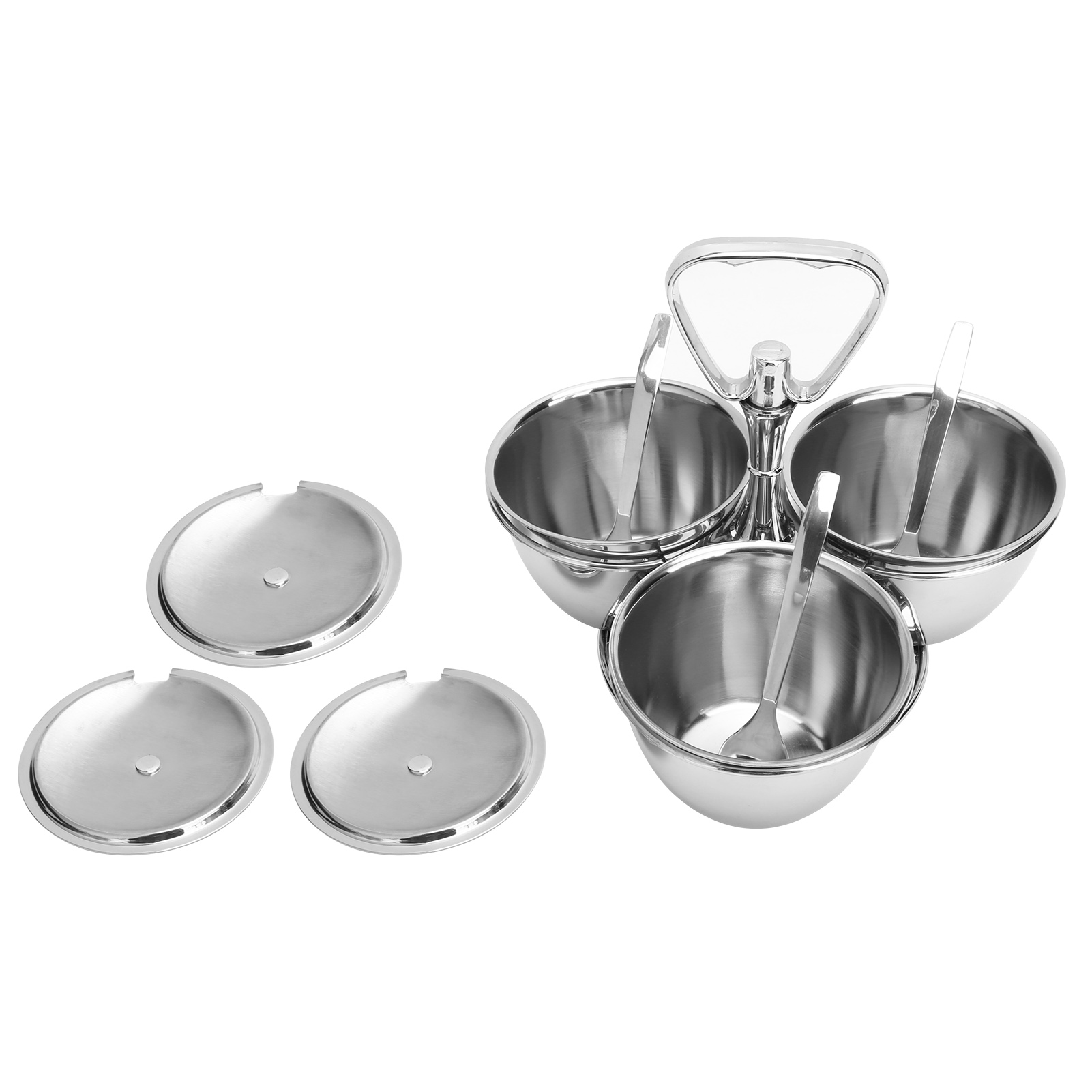 Drehbarer Gewürzbehälter Aus Edelstahl, 3-teiliges Küchengewürzbehälter-set, Drehbarer Organizer J13390