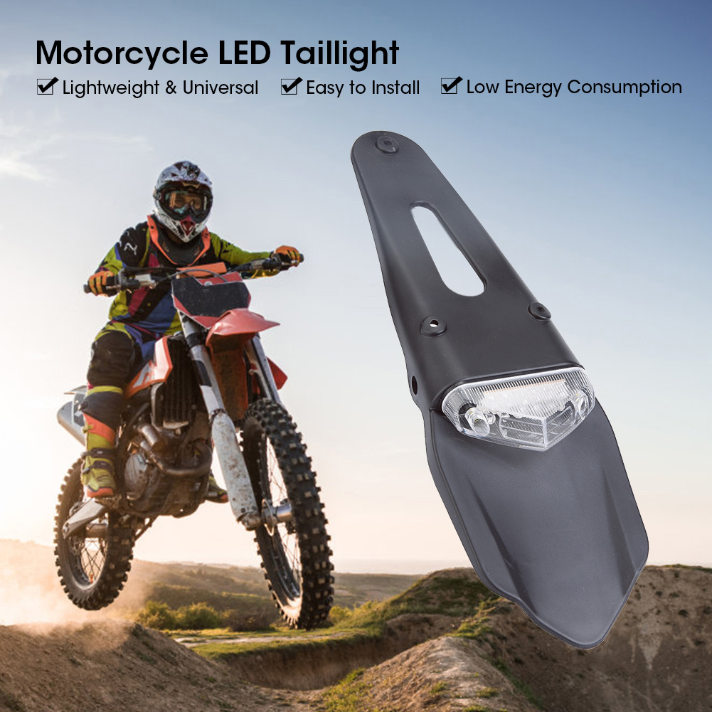 Led-motorradrücklicht Mit Blinker, Bremslicht Und Kennzeichenbeleuchtung Für Motocross- Und Enduro-motorräder, Silber, Wasserdicht, Universell