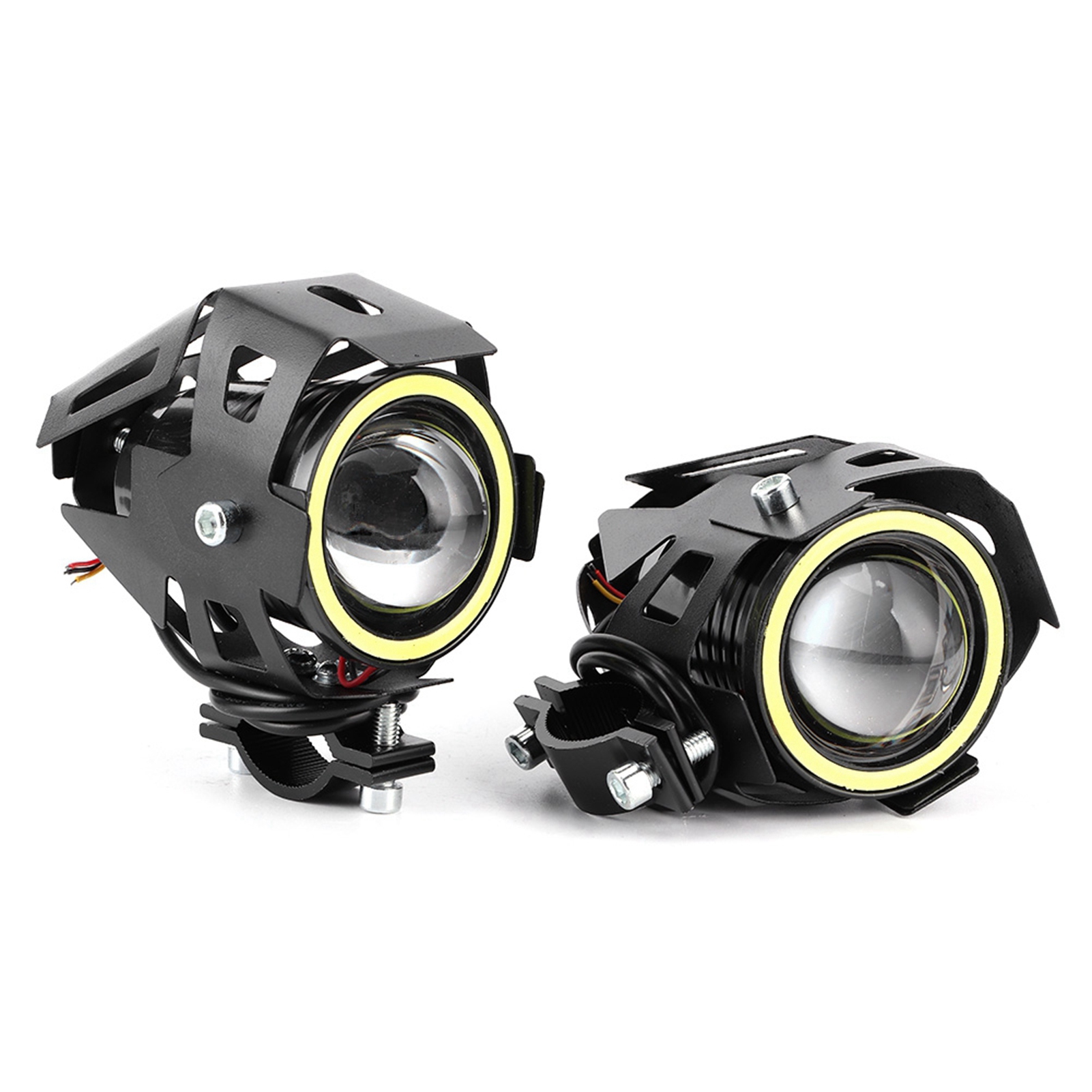 2 Stück 12v 30w 3000lm U7 Led-angel-eyes-scheinwerfer, Weißes Licht, Ip68, Motorradscheinwerfer Mit Schalter