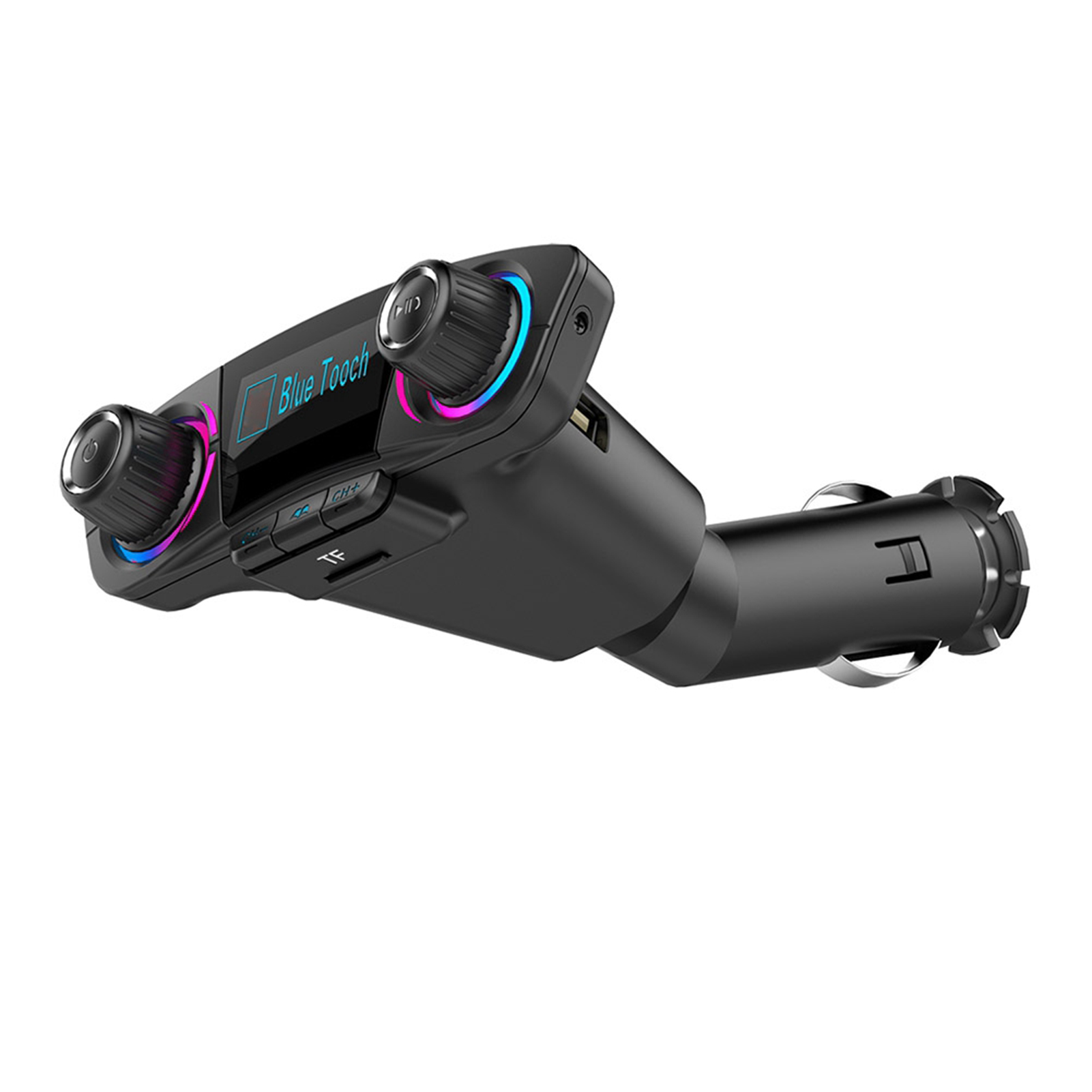 Bluetooth-fm-transmitter Mit Zwei Usb-anschlüssen, Autoradioadapter, Freisprecheinrichtung, 2-port-ladegerät, Mp3-player, Led-bildschirm, Smartphone-kompatibel.