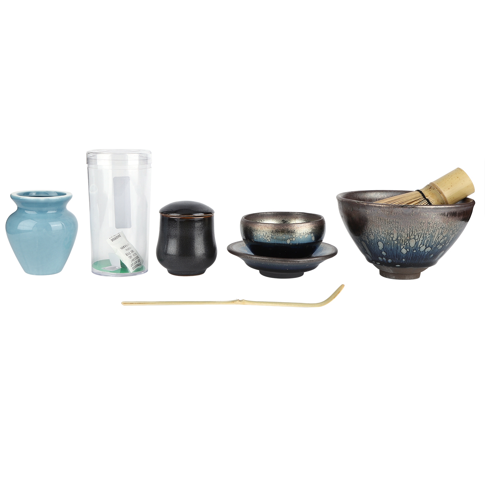 Japanisches Keramik-teeservice Mit Schneebesen, Teezeremonie-set Und Zubehör Typ 2.