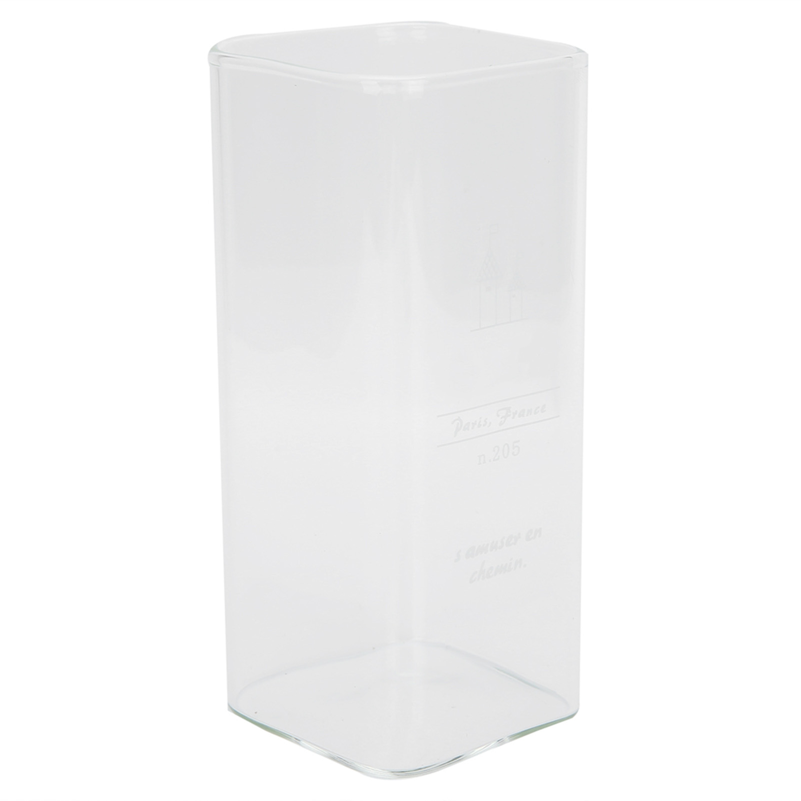 Quadratischer, Hitzebeständiger Glasbecher (400 Ml) Mit Burgmotiv, Geeignet Für Getränke, Milch Oder Frühstück.