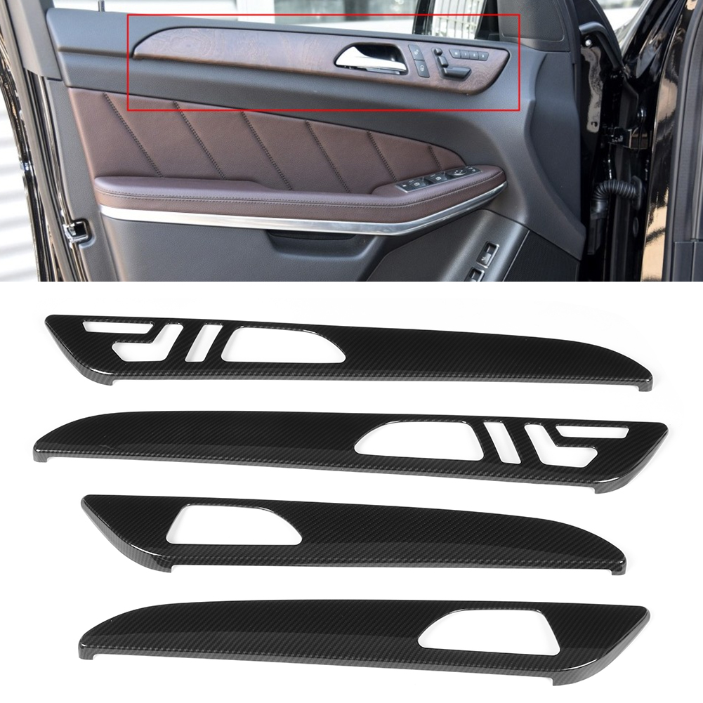 4-teiliges Set Türverkleidungen In Carbonfaser-optik Mit Memory-löchern, Passend Für Mercedes-benz Gle, Gls, Ml, Gl, Gls 320 Und 400 (modelljahre 2013–2019)