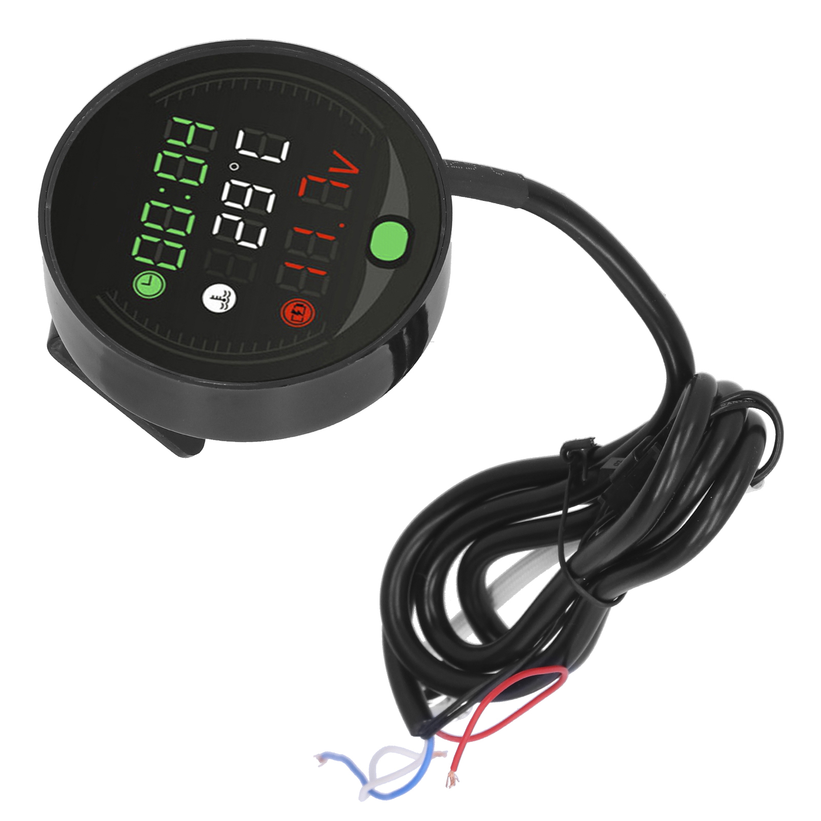 Universelles 9–24-v-digital-led-motorradmotorthermometer, Usb-wiederaufladbares Voltmeter, Uhr, Wassertemperaturanzeige, Digitalanzeige